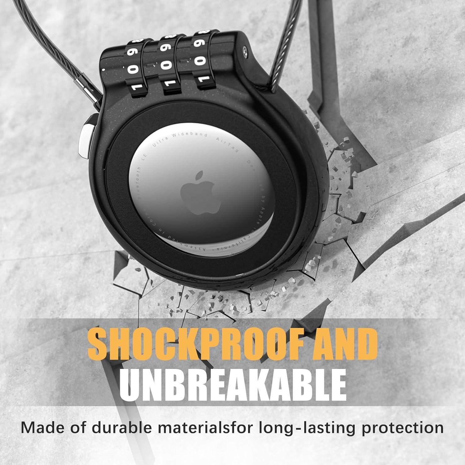 Soporte para AirTag Sucegi con candado de combinación 3 dígitos - Negro