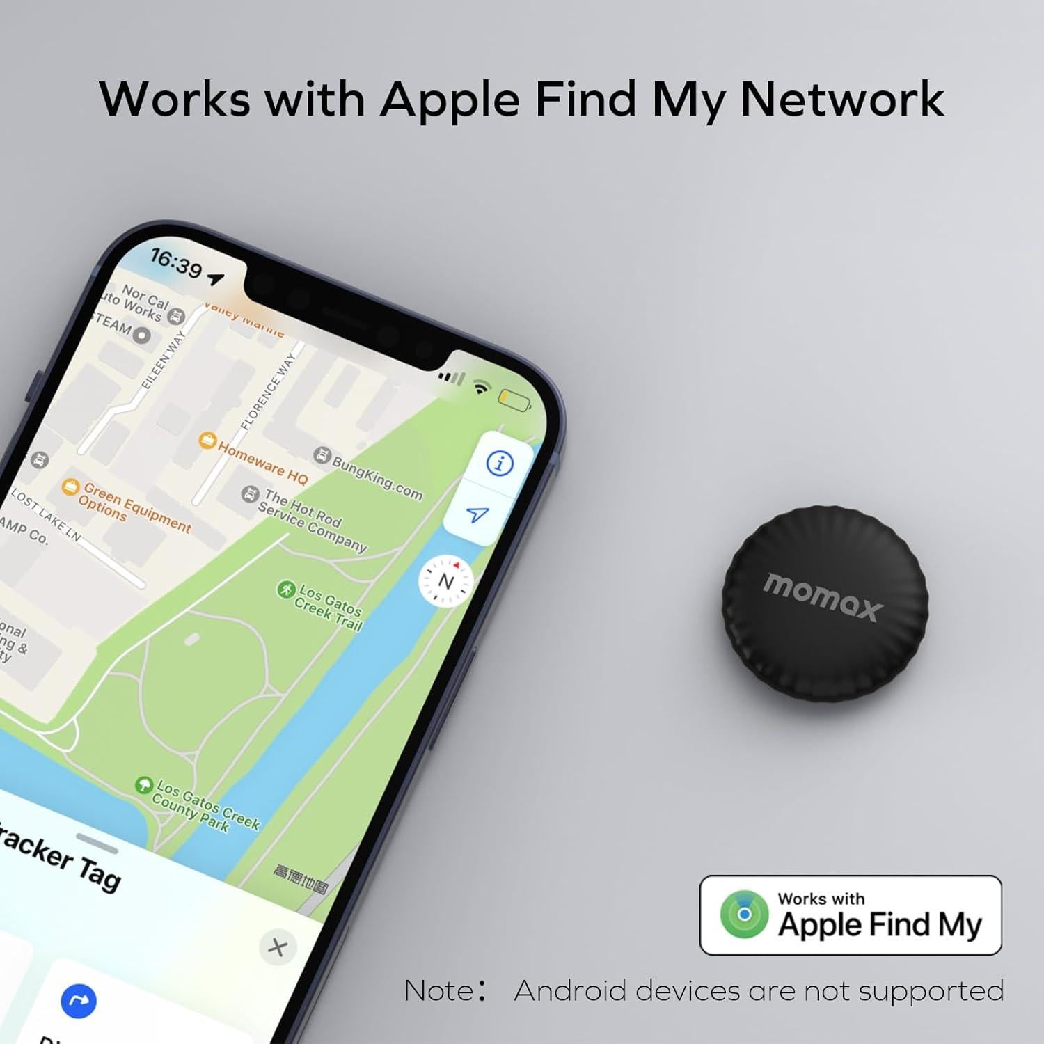 Buscador de Llaves MOMAX BR5 con Apple Find My, Negro