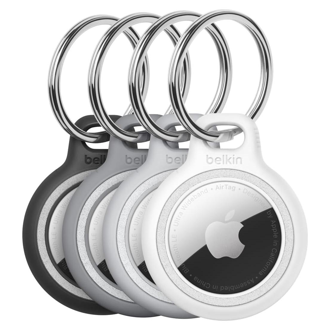 Funda para AirTag Belkin Gris con Reflector Paquete de 4