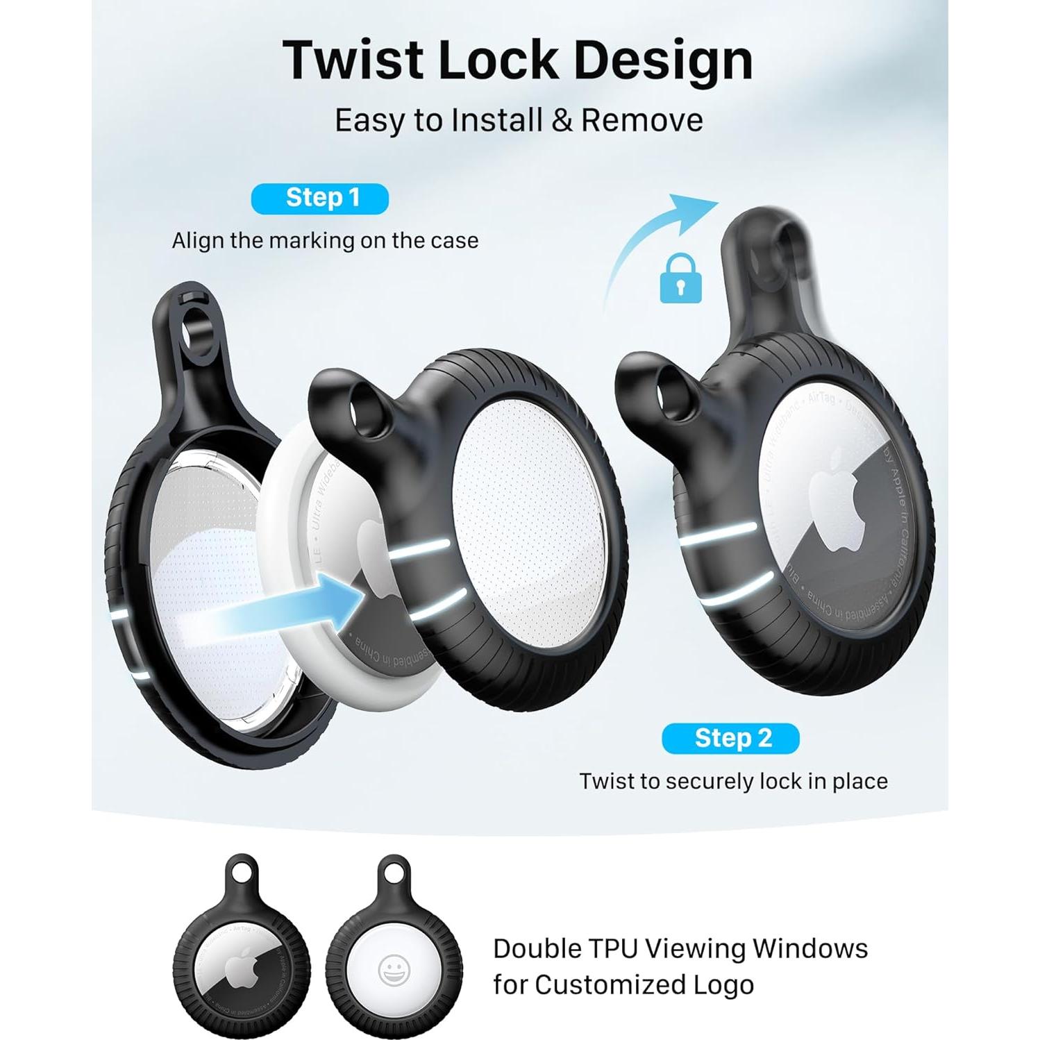 Soporte de Llave para Airtag YOSH 4 Pack - Resistente y Seguro