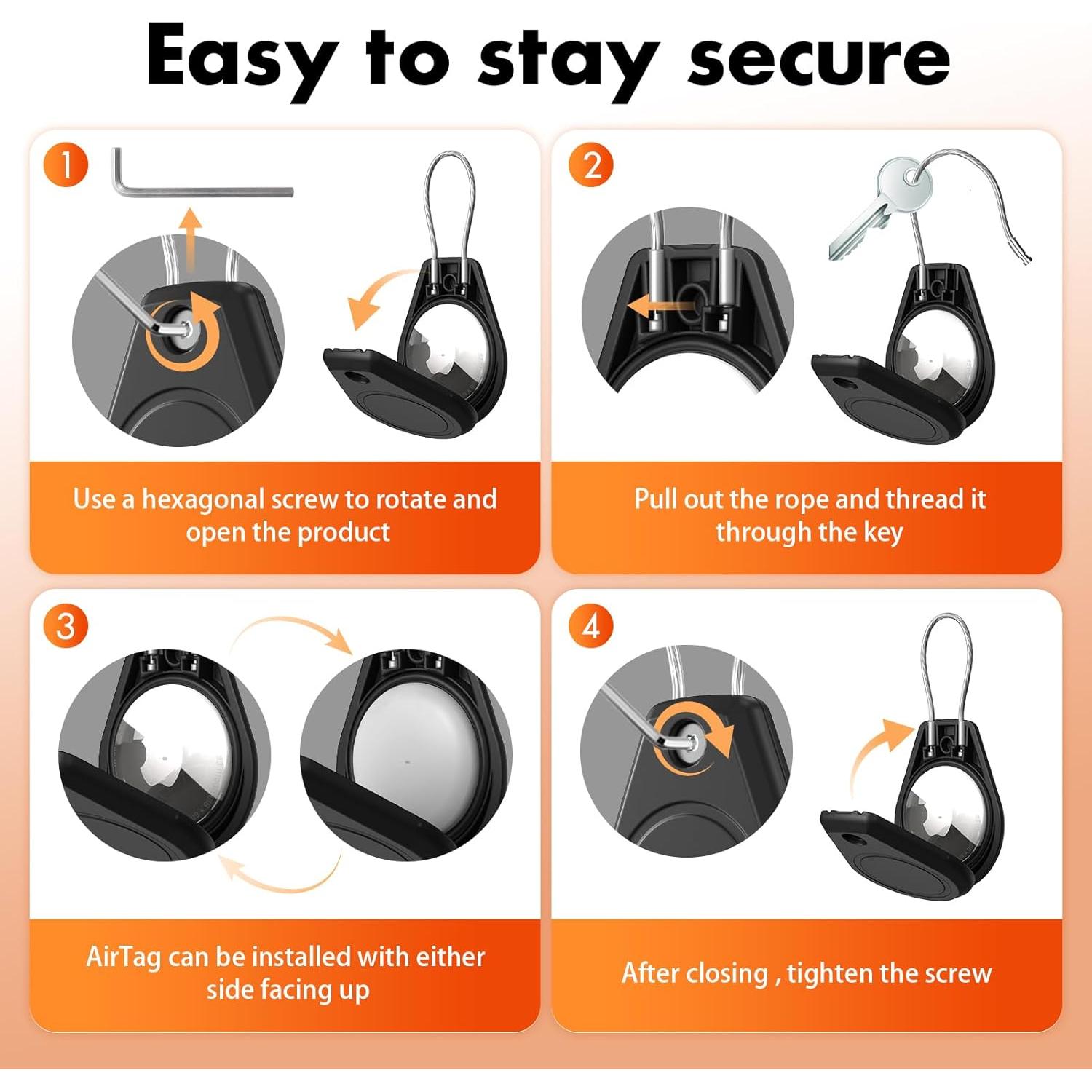 Soporte Protector Impermeable Natuvee para AirTag - 4 Paquetes