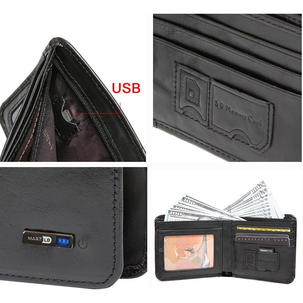 Billetera Bluetooth anti-pérdida cuero Donmia Negro