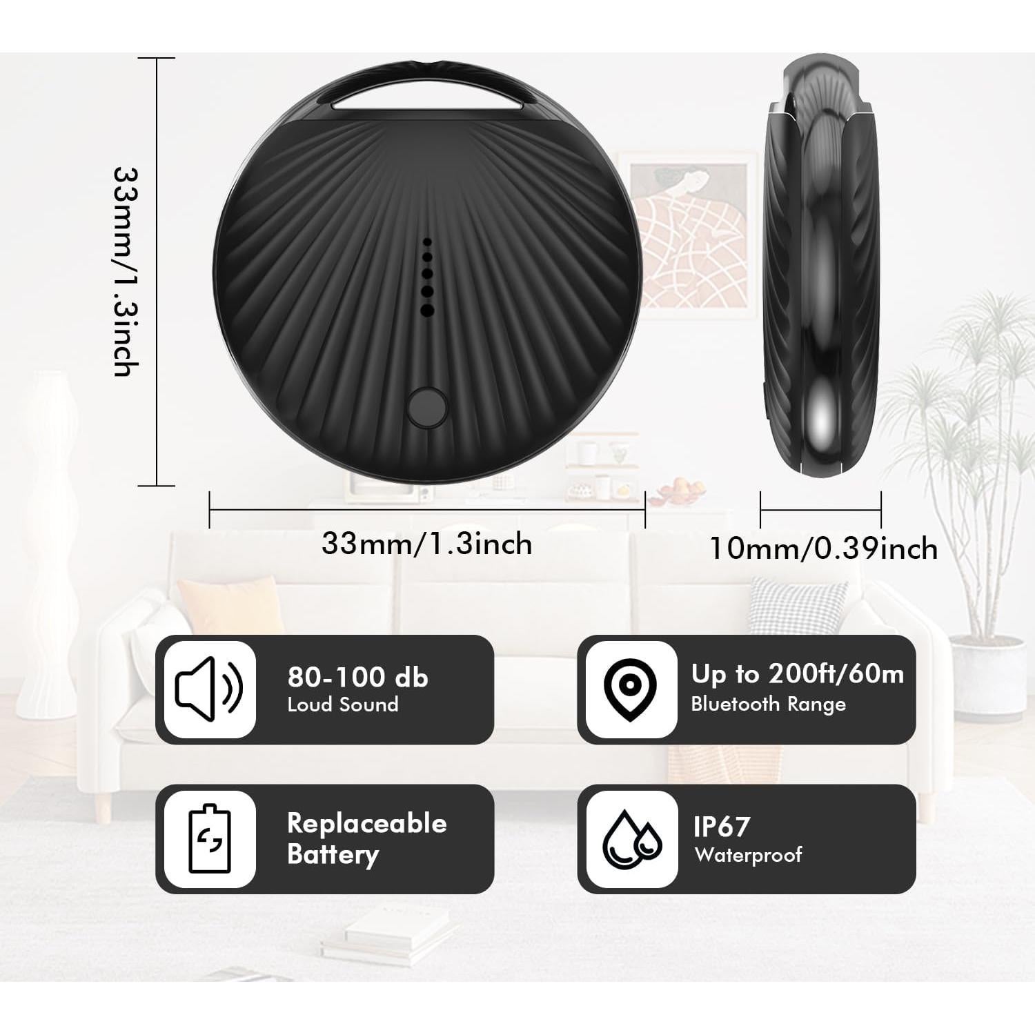Localizador Bluetooth Rechale Air Tracker 3PCS Negro