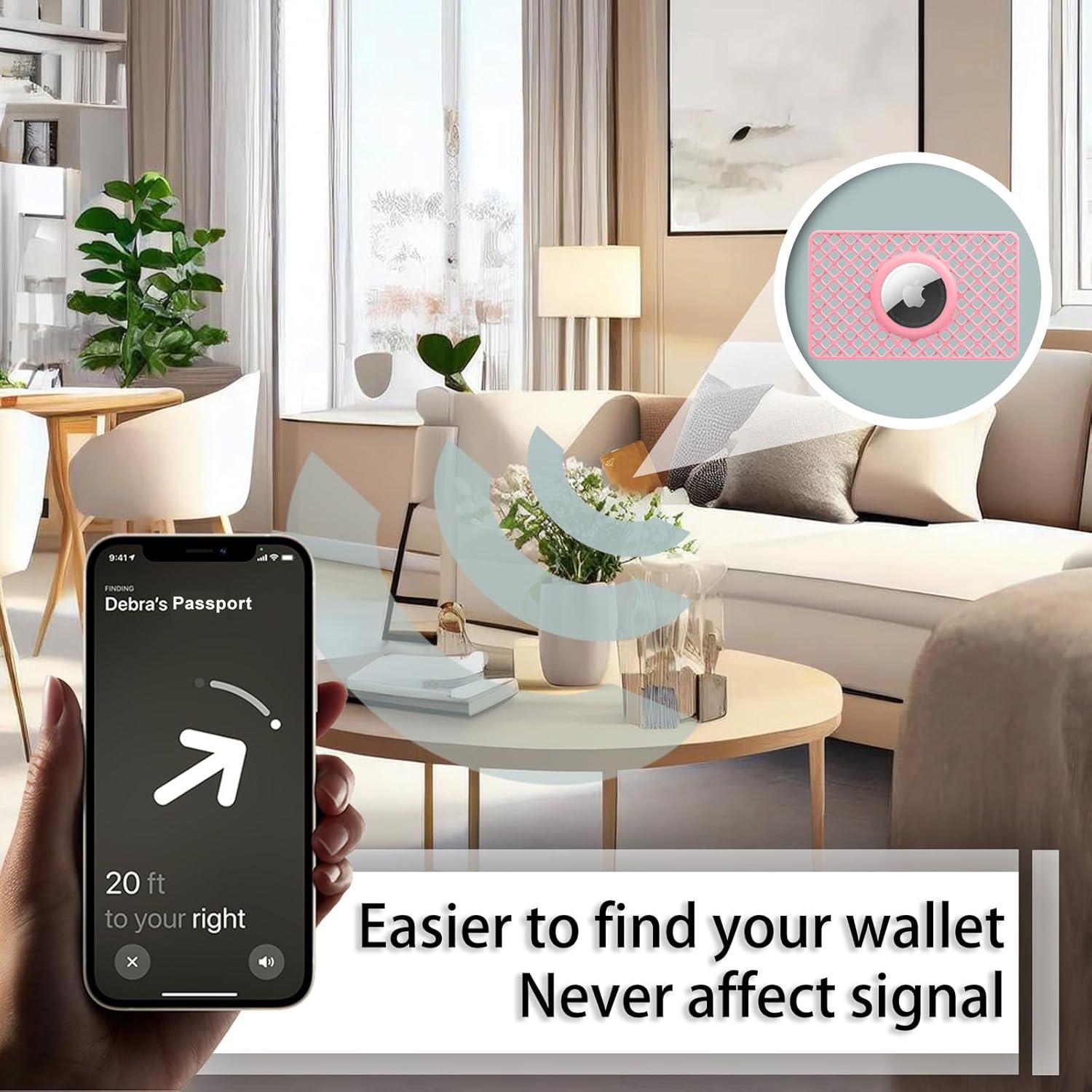 Soporte de Cartera WALNEW para AirTag 4 Pack Ultra Delgado