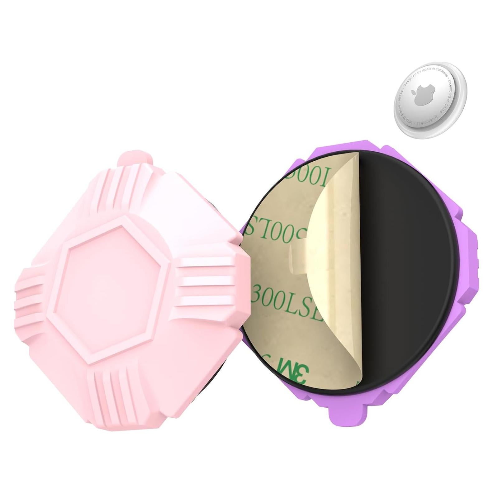 Soporte Impermeable IPX8 para Apple AirTag 2021 - 2 Pack Rosa y Morado