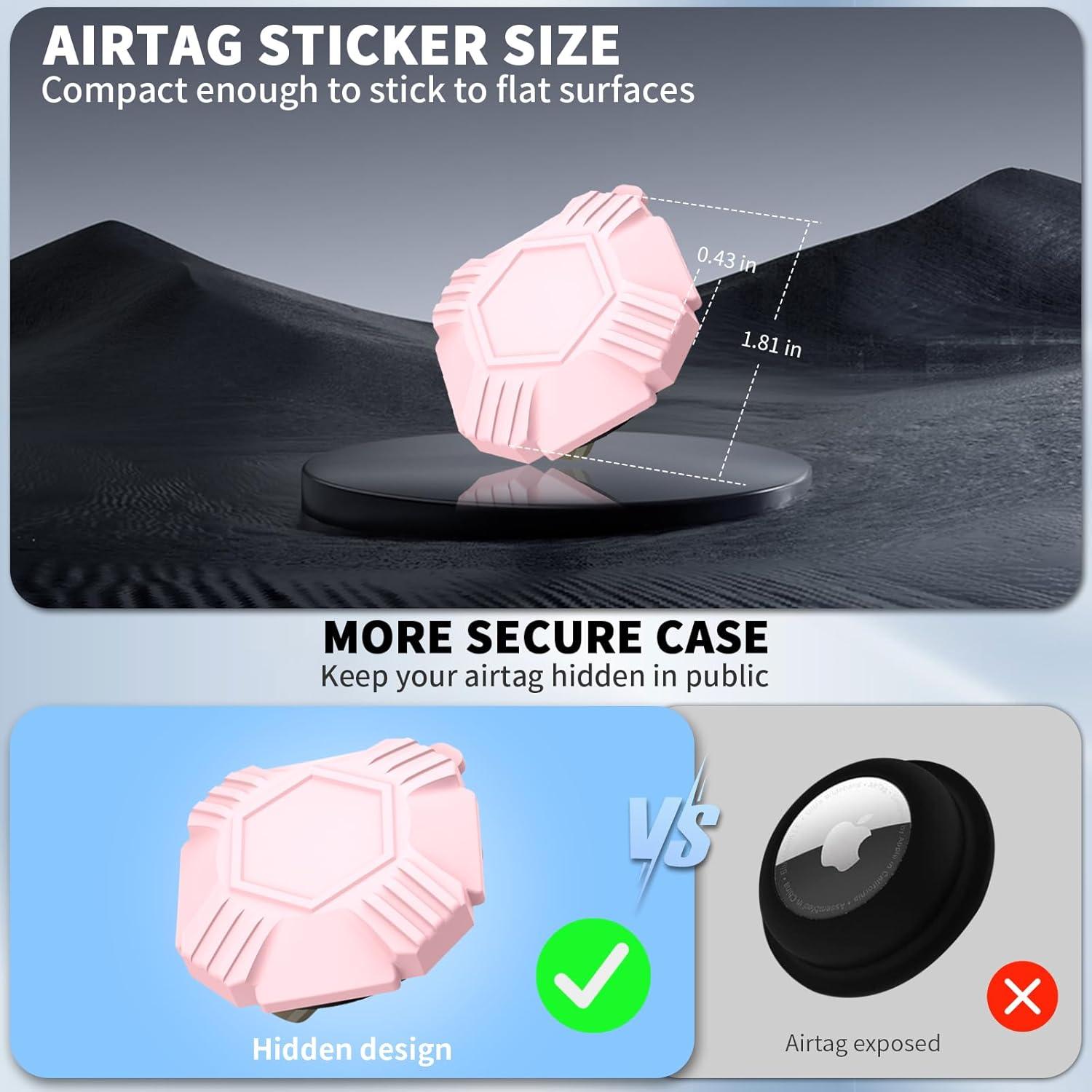 Soporte Impermeable IPX8 para Apple AirTag 2021 - 2 Pack Rosa y Morado