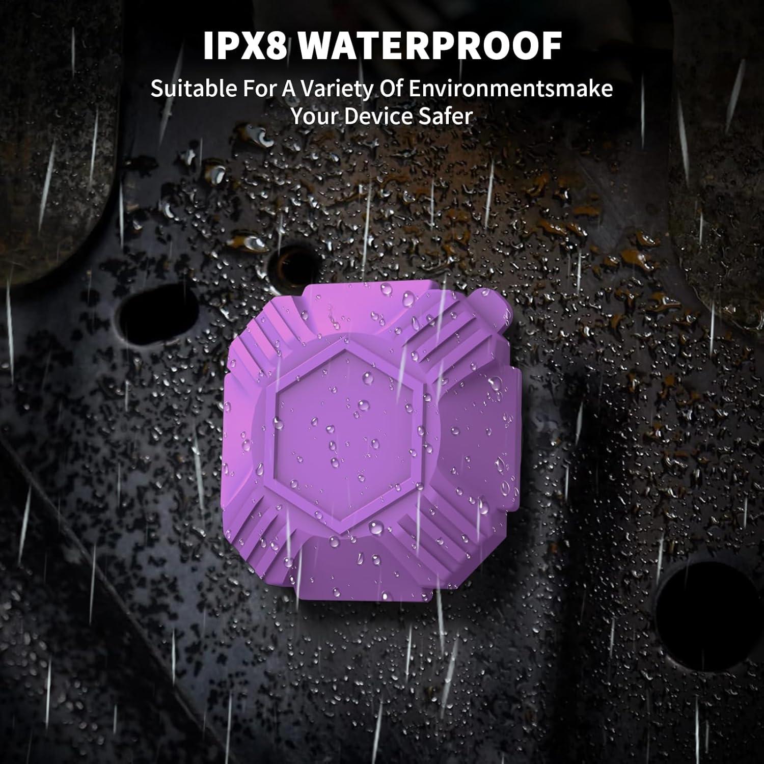 Soporte Impermeable IPX8 para Apple AirTag 2021 - 2 Pack Rosa y Morado