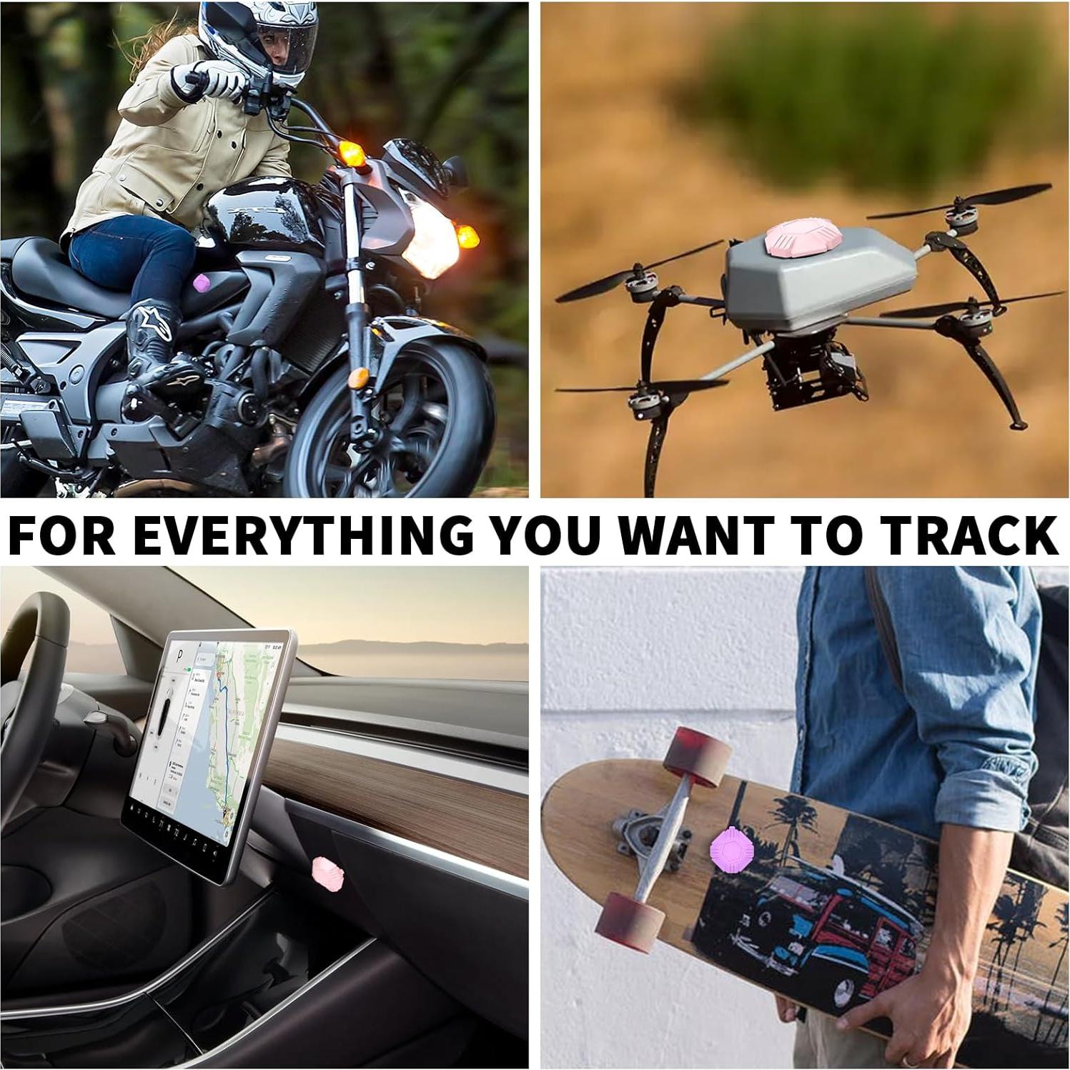 Soporte Impermeable IPX8 para Apple AirTag 2021 - 2 Pack Rosa y Morado