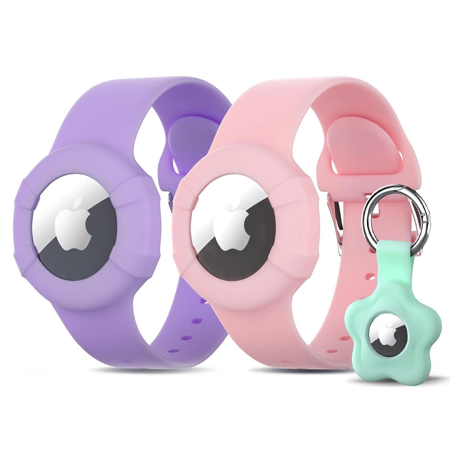 Pulseras de Silicona ARTCHE para AirTag Niños Morado/Rosa