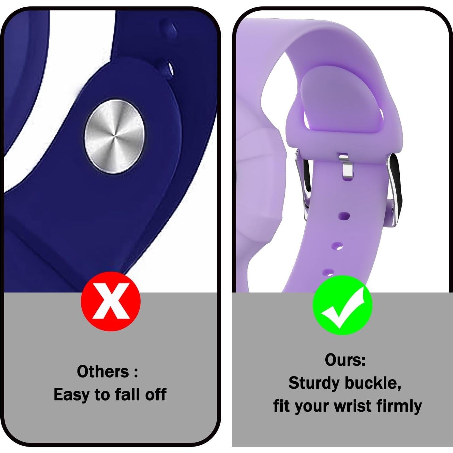 Pulseras de Silicona ARTCHE para AirTag Niños Morado/Rosa