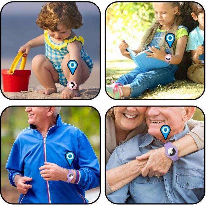 Pulseras de Silicona ARTCHE para AirTag Niños Morado/Rosa