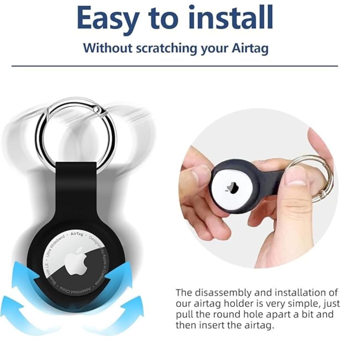 Funda de Silicona para AirTag CHOOLI con Llavero Metal