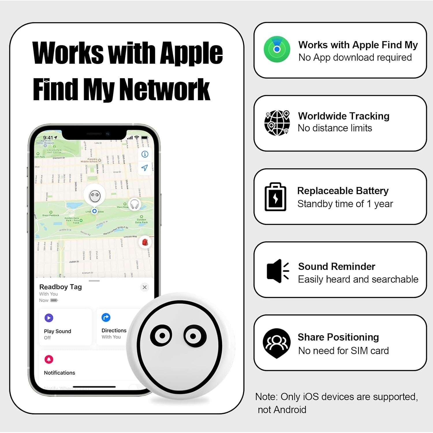 Rastreador Bluetooth Niuvith para iOS - Localizador de Artículos
