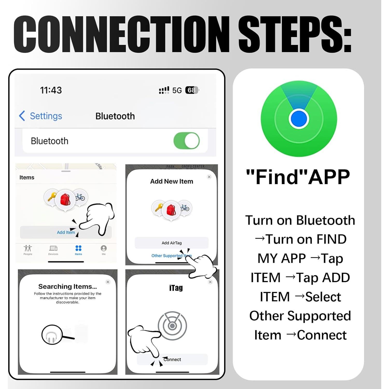 Rastreador Bluetooth Niuvith para iOS - Localizador de Artículos