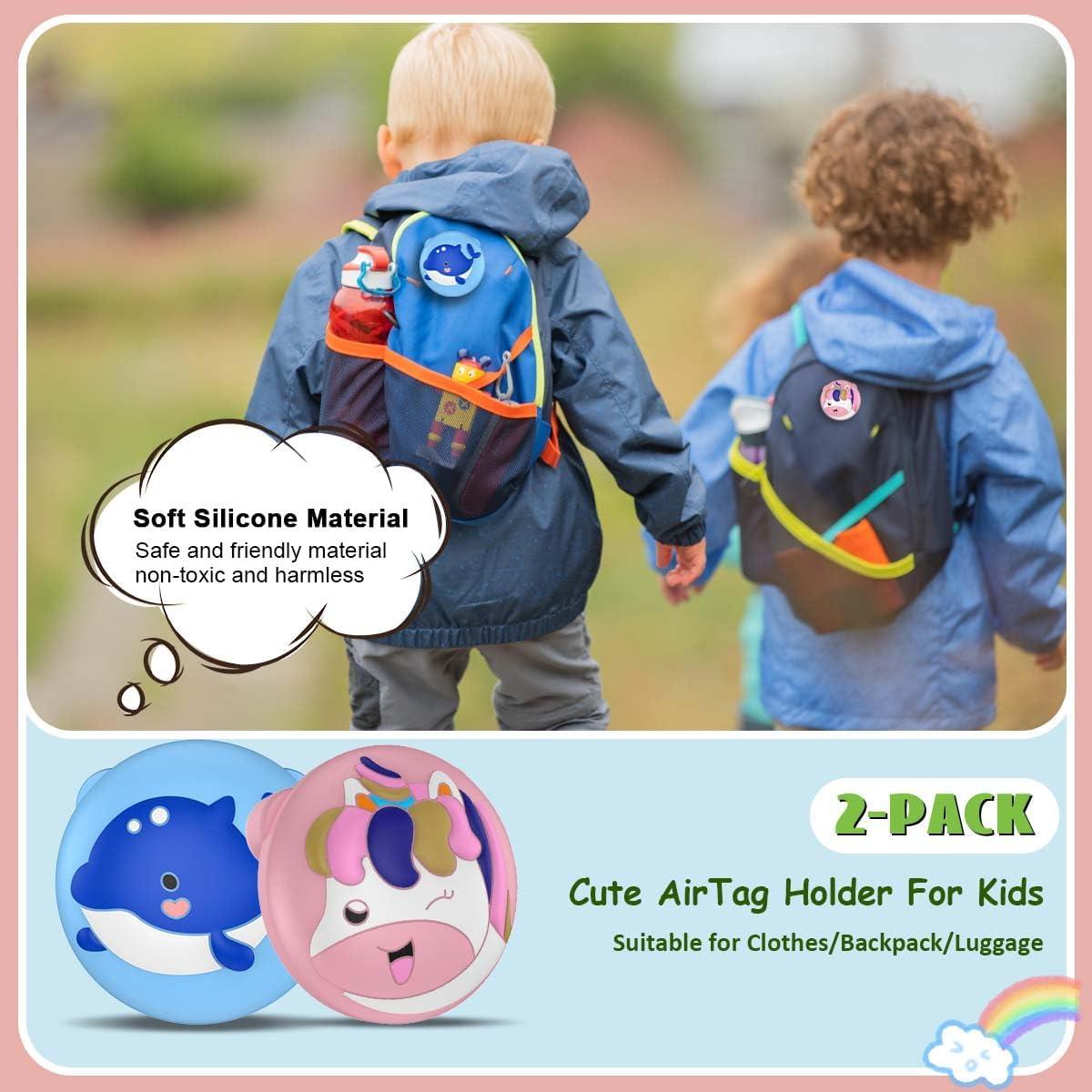 Estuche de Silicona para AirTag BIQIRE 2Pcs Azul/Rosa