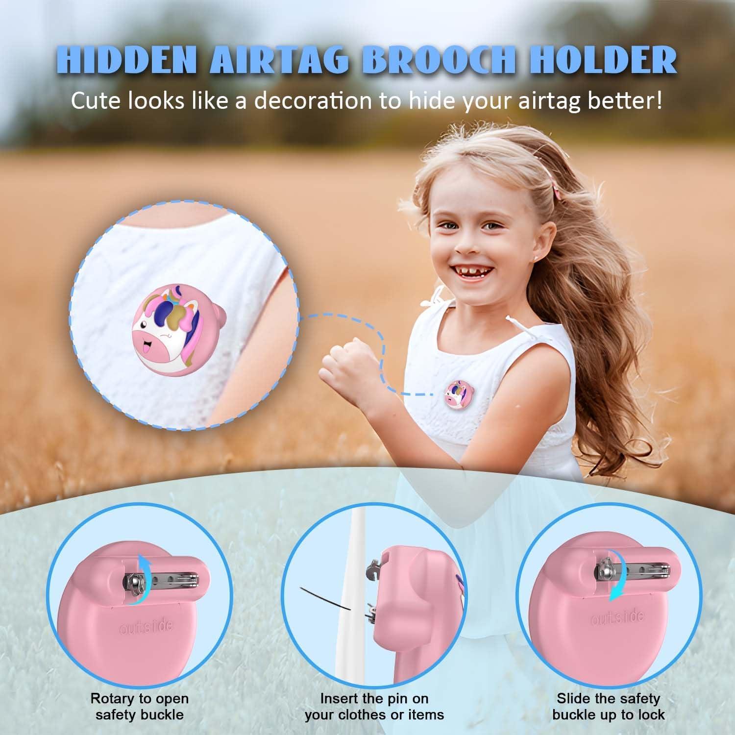 Estuche de Silicona para AirTag BIQIRE 2Pcs Azul/Rosa