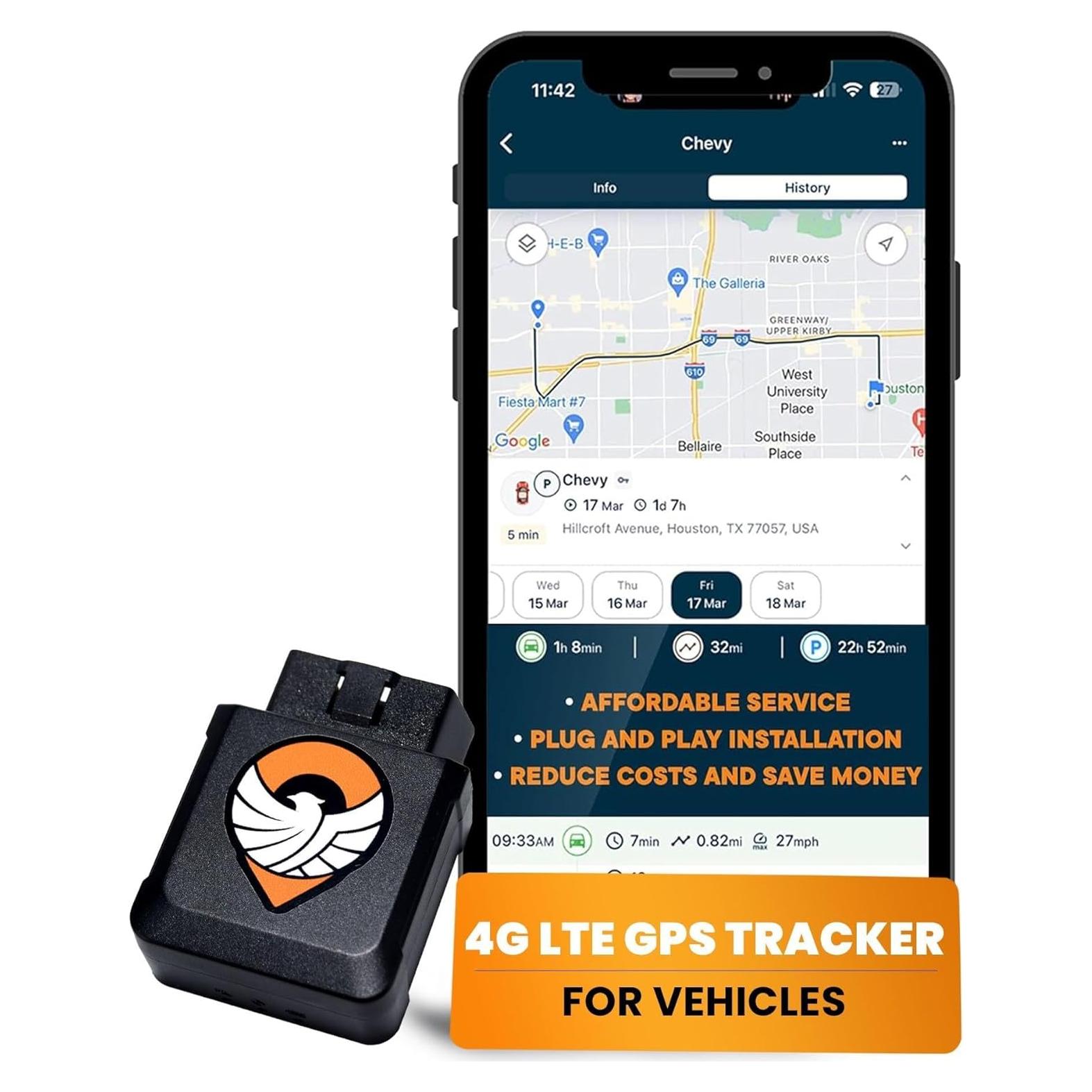 Rastreador GPS 4G Trackhawk OBD-II para Vehículos