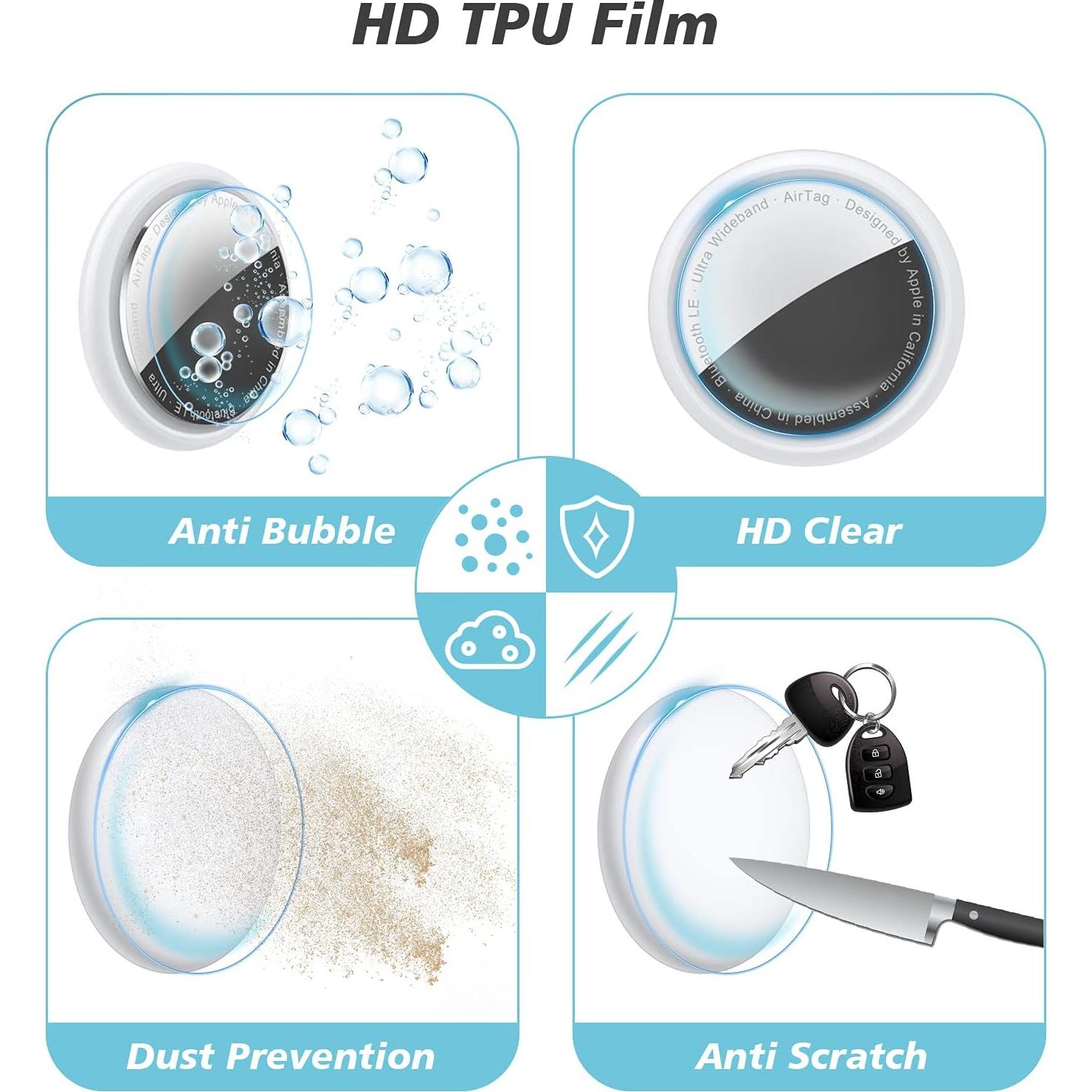 Protector de Pantalla CloudValley para AirTag 4 Pcs TPU