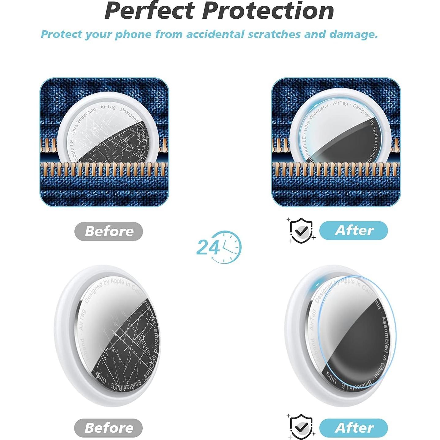 Protector de Pantalla CloudValley para AirTag 4 Pcs TPU