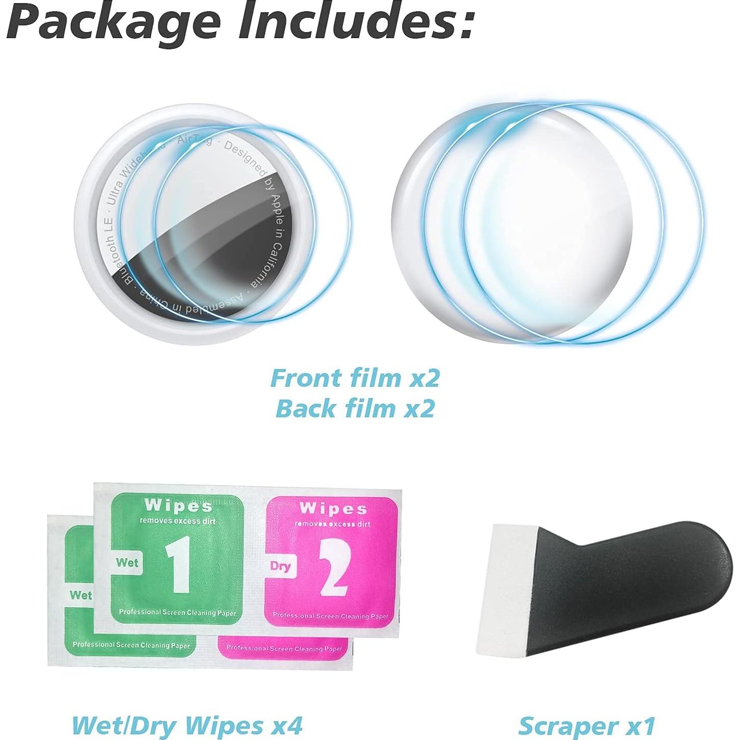 Protector de Pantalla CloudValley para AirTag 4 Pcs TPU