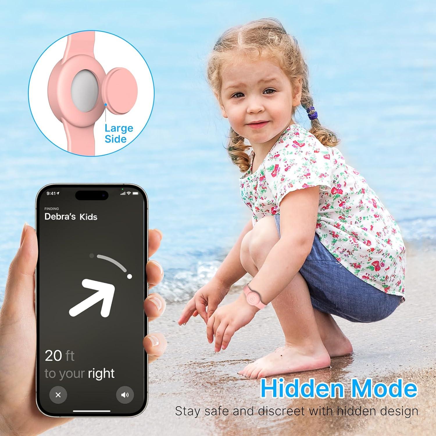 Pulsera Impermeable ZLIUCCR para AirTag Niños 4 Piezas