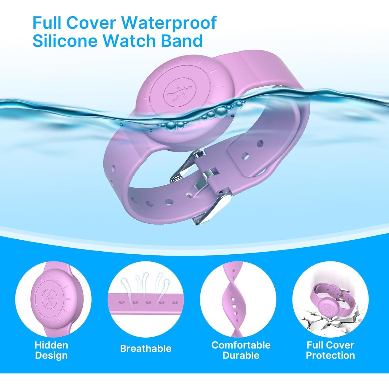 Pulsera Impermeable ZLIUCCR para AirTag Niños 4 Piezas