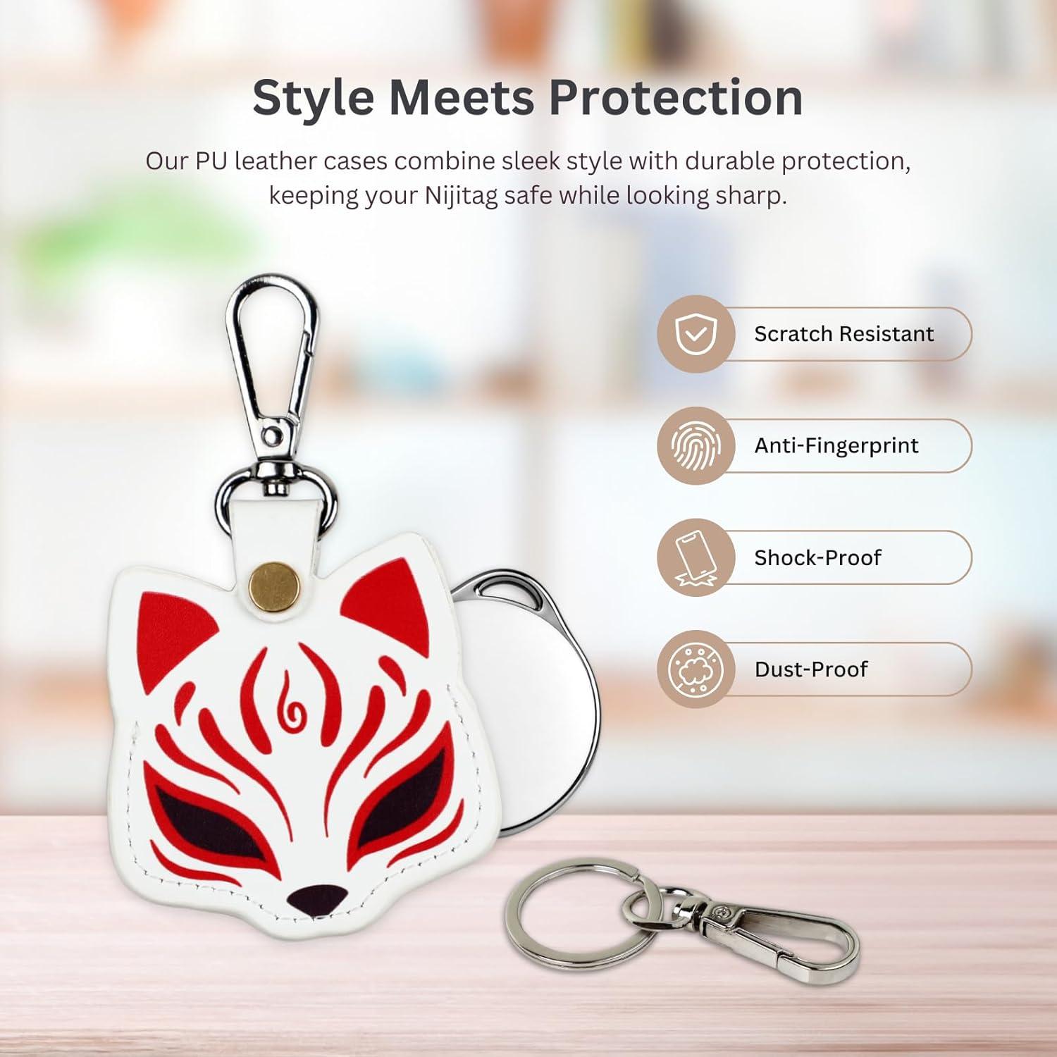 NIJITAG Localizador Bluetooth 5 Pack con Funda Zorro