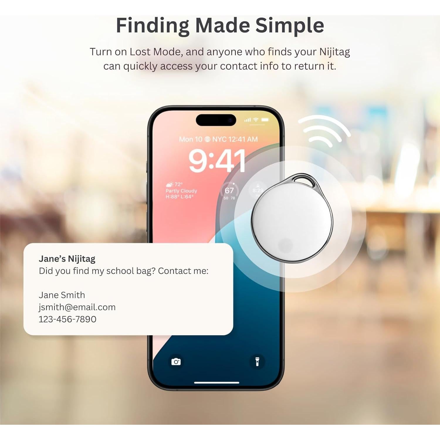 NIJITAG Localizador Bluetooth 5 Pack con Funda Zorro