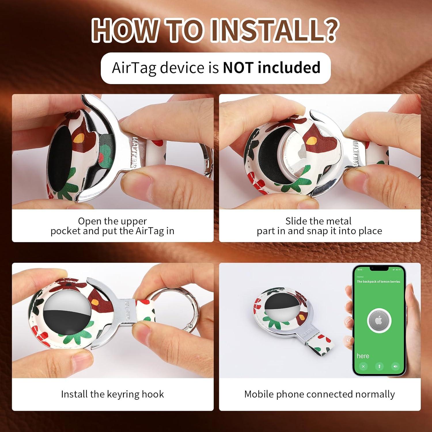 Soporte de llavero de cuero genuino MALTKING para Airtag