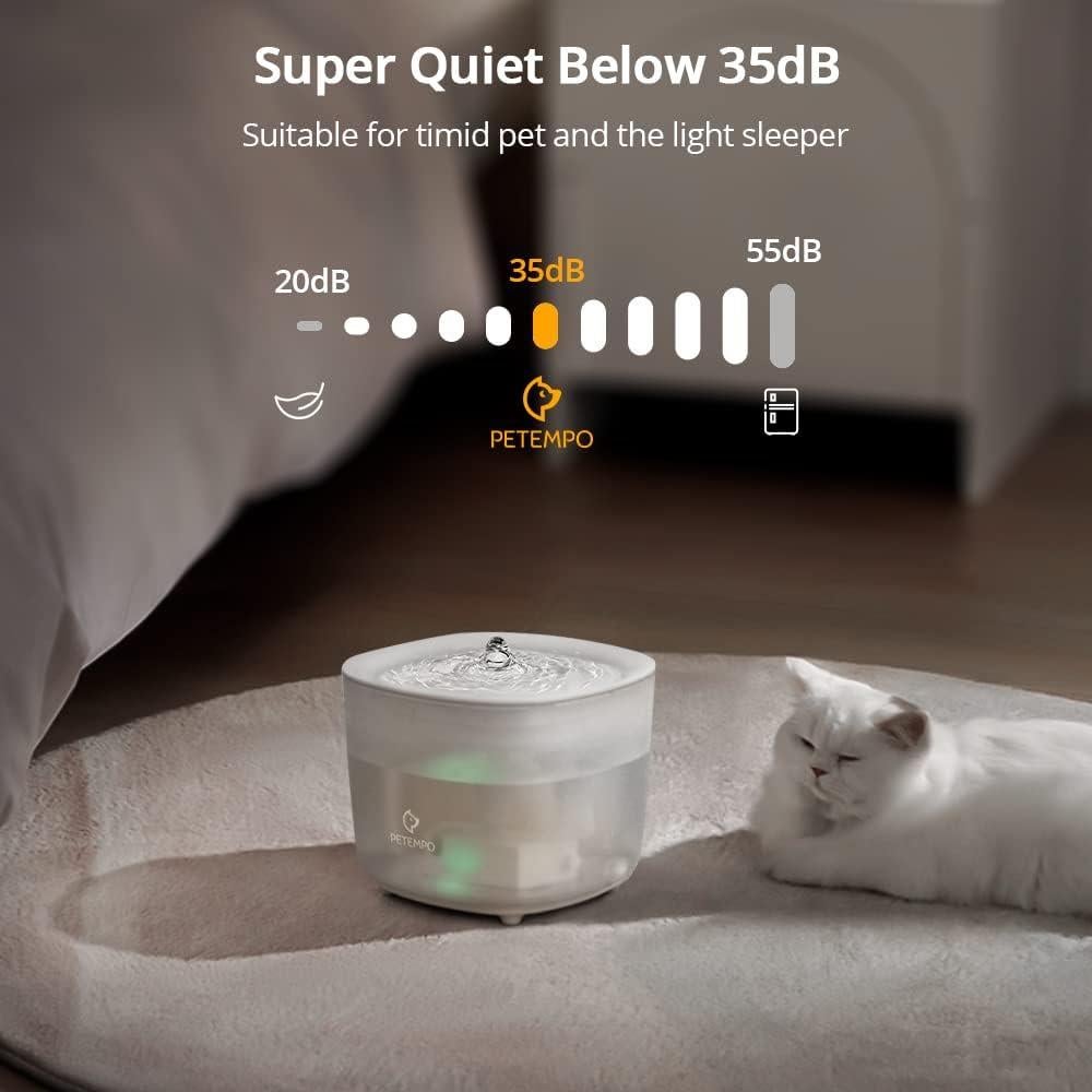 Fuente de Agua Inalámbrica PETEMPO 2L para Gatos y Perros