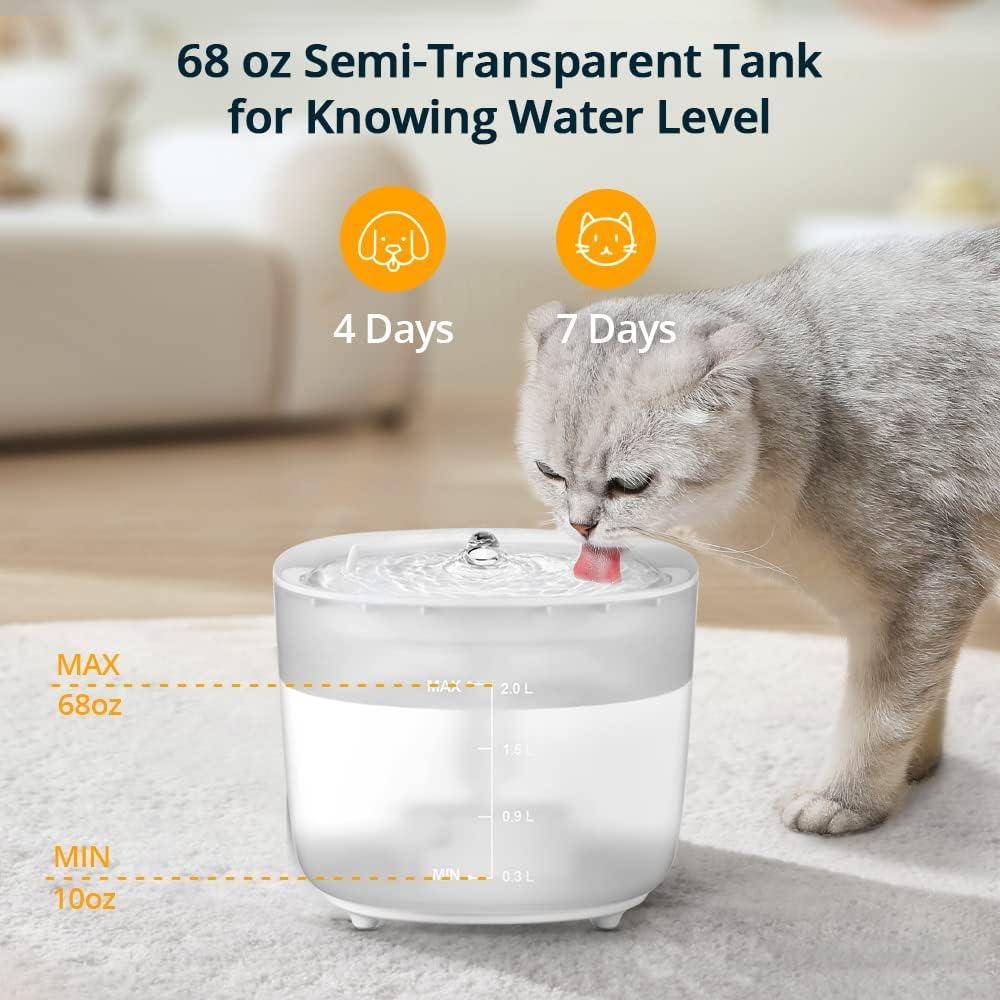 Fuente de Agua Inalámbrica PETEMPO 2L para Gatos y Perros