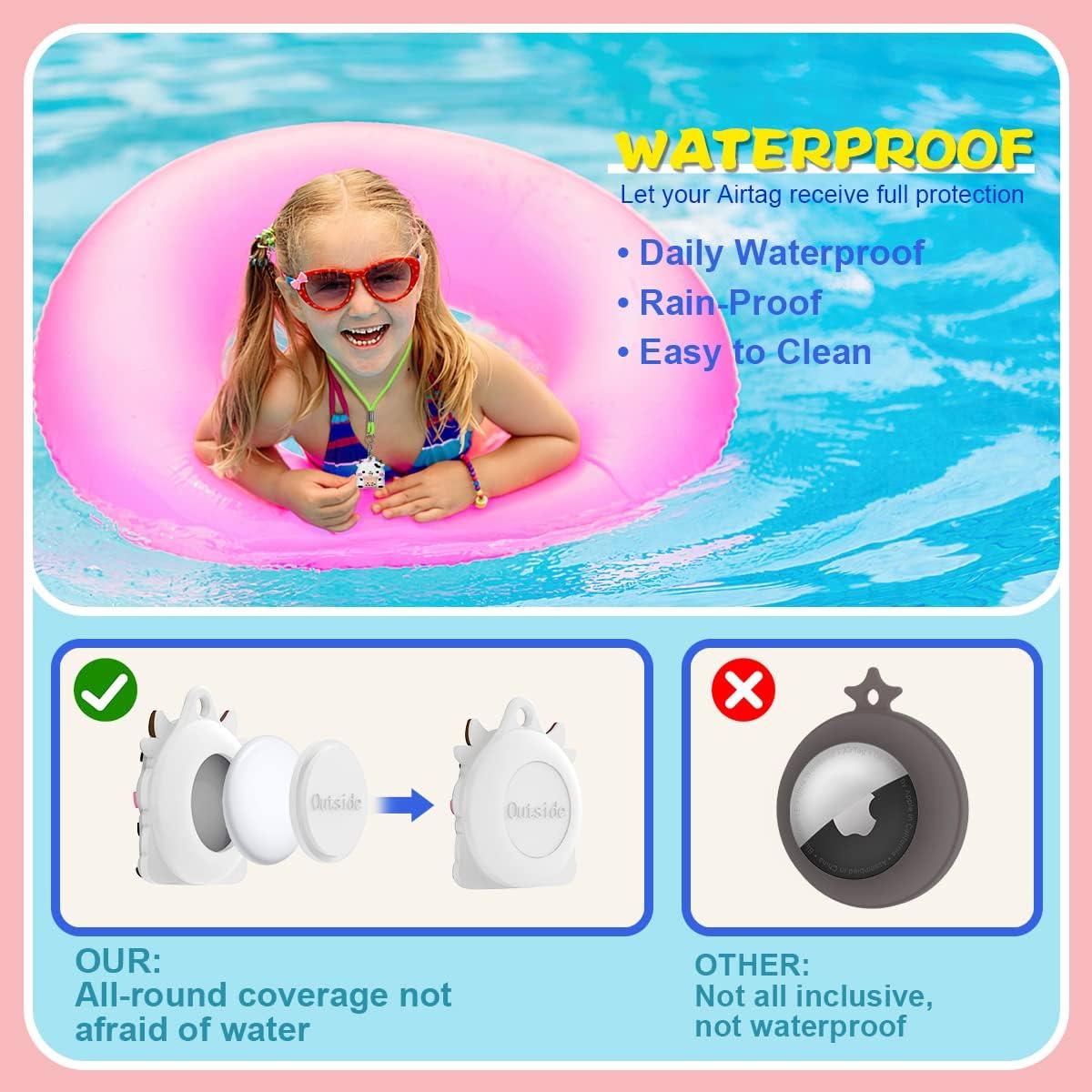 Paquete de 2 Pulseras y Collares para AirTag BIQIRE - Silicona Impermeable