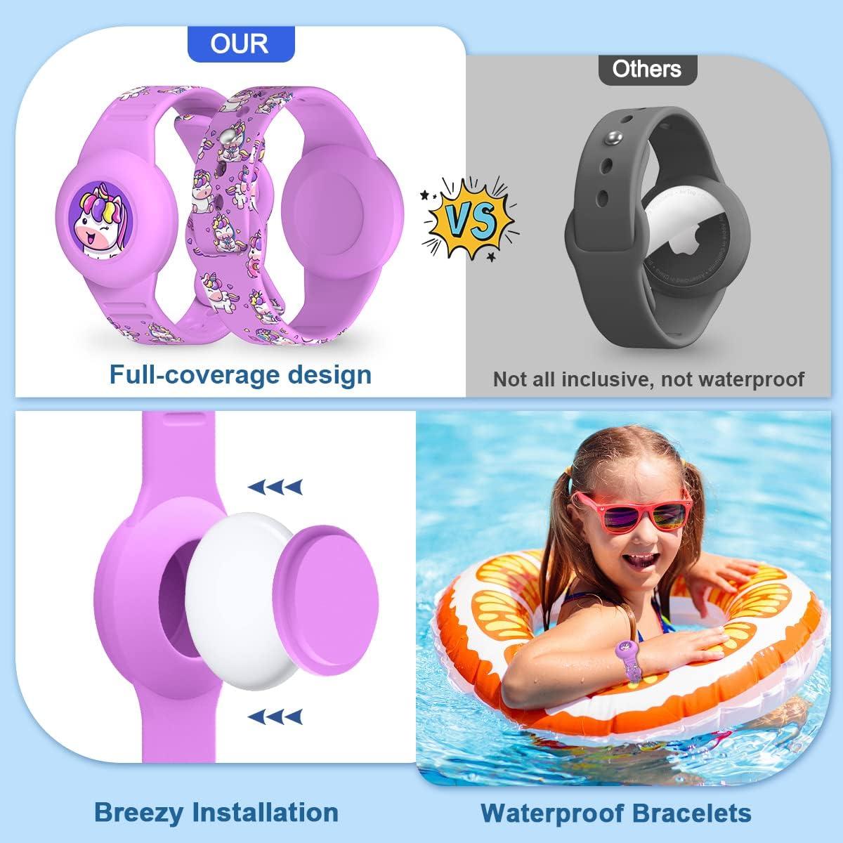 Paquete de 2 Pulseras y Collares para AirTag BIQIRE - Silicona Impermeable