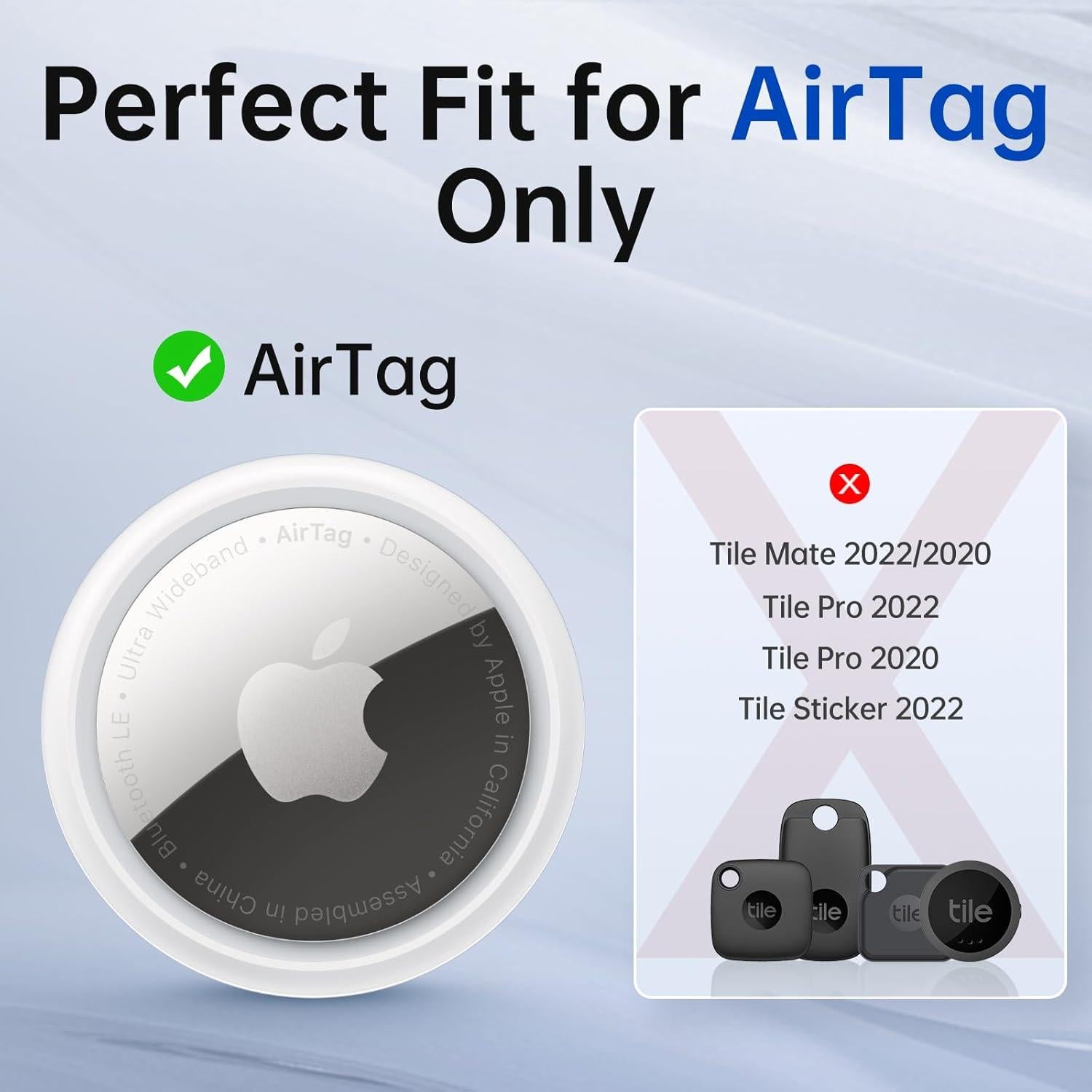 Funda Protectora Syncwire para AirTag 4 Pack TPU Negro/Azul