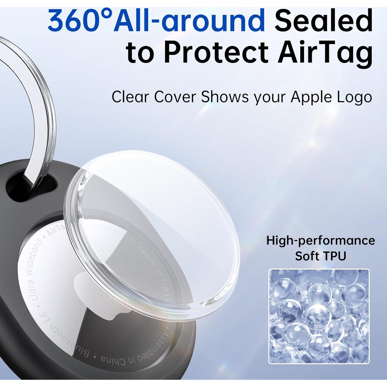 Funda Protectora Syncwire para AirTag 4 Pack TPU Negro/Azul