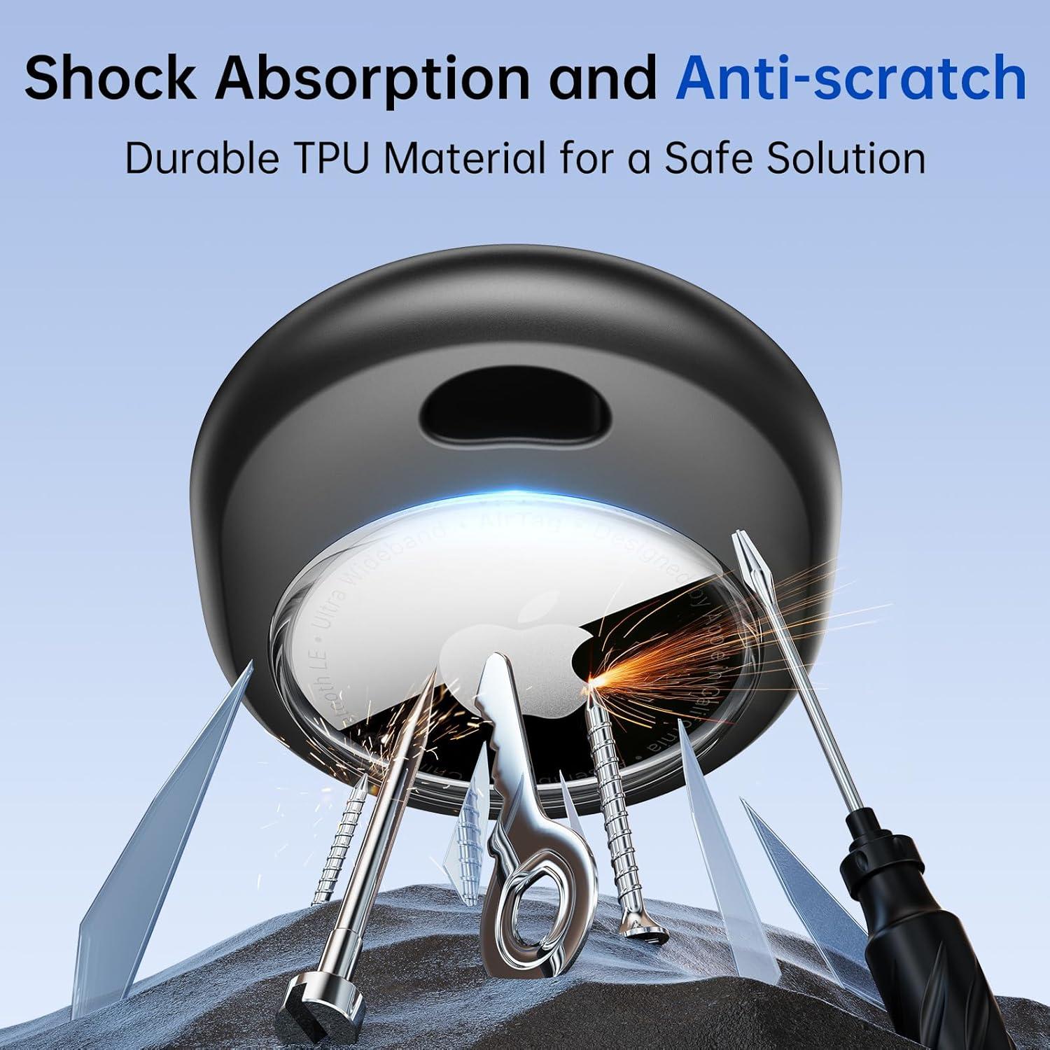 Funda Protectora Syncwire para AirTag 4 Pack TPU Negro/Azul