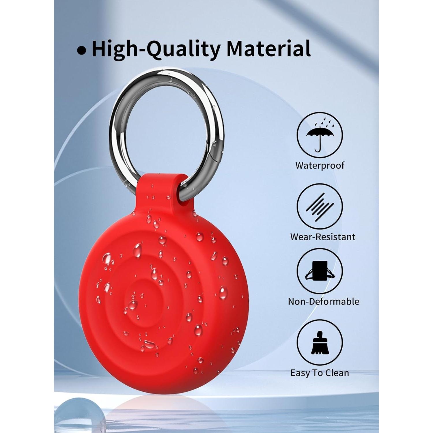 Funda Silicona OUNAIDE Air Tags Rojo 2 Piezas Antigolpes