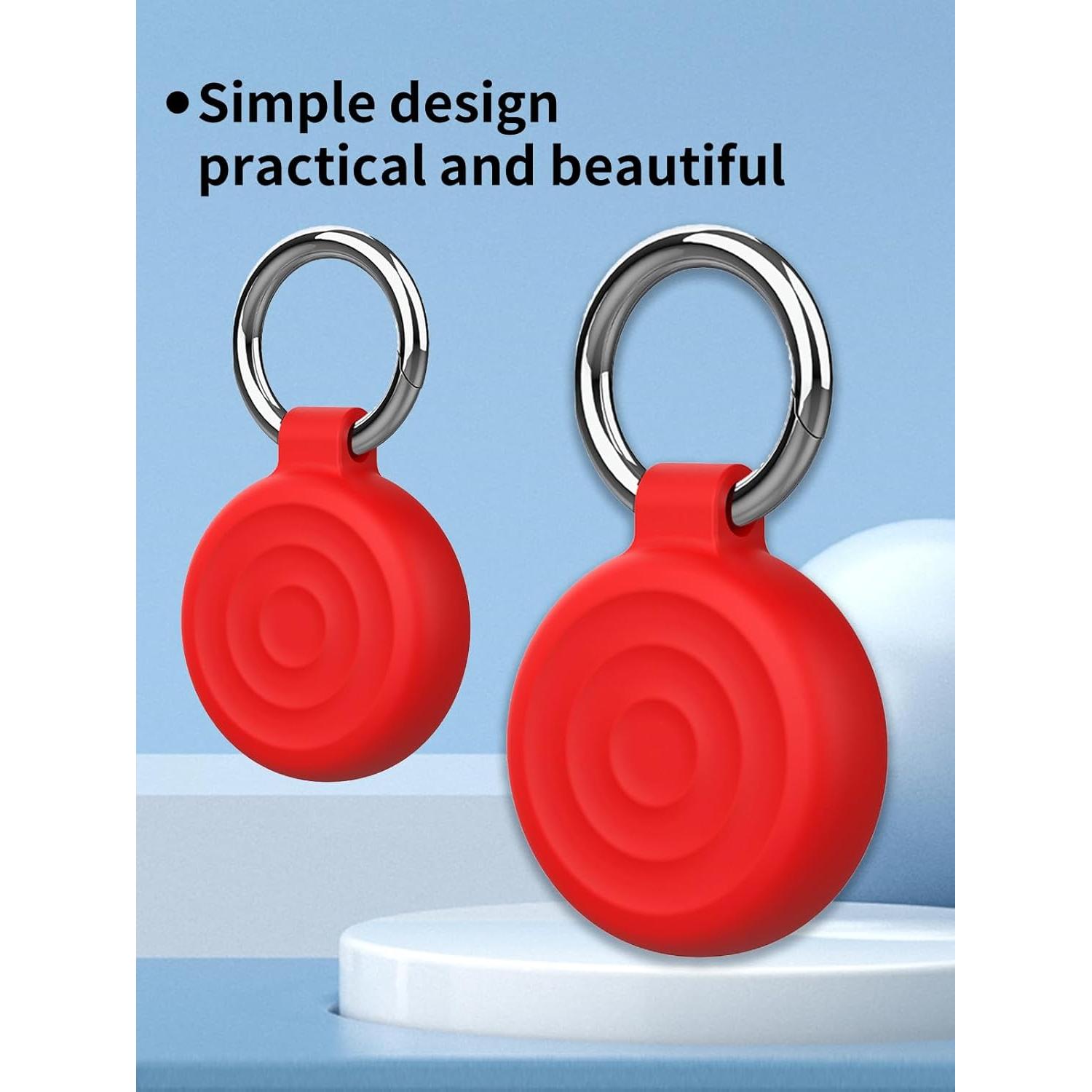 Funda Silicona OUNAIDE Air Tags Rojo 2 Piezas Antigolpes