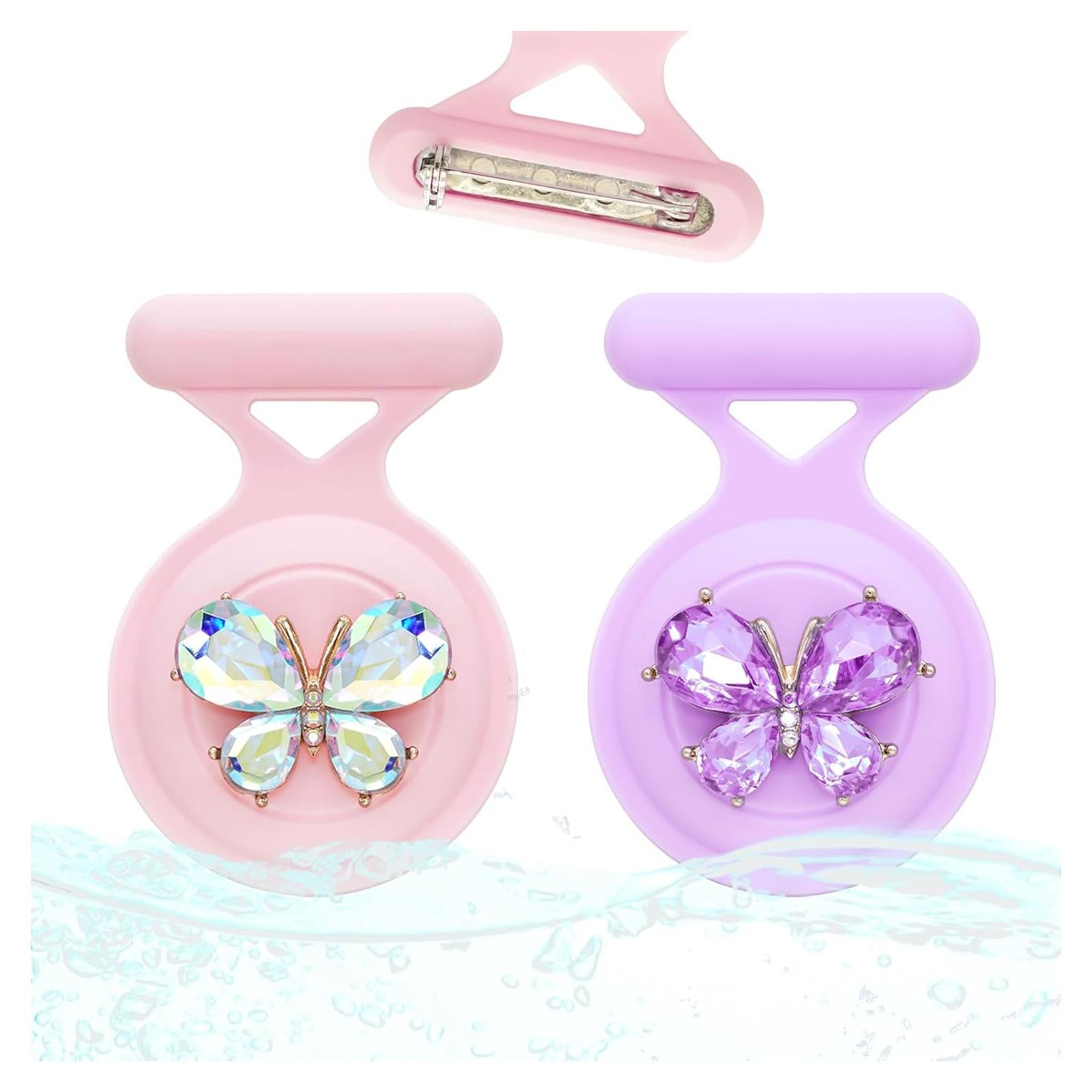 Paquete de 2 Sujetadores Impermeables XEEWEN Mariposa Rosa