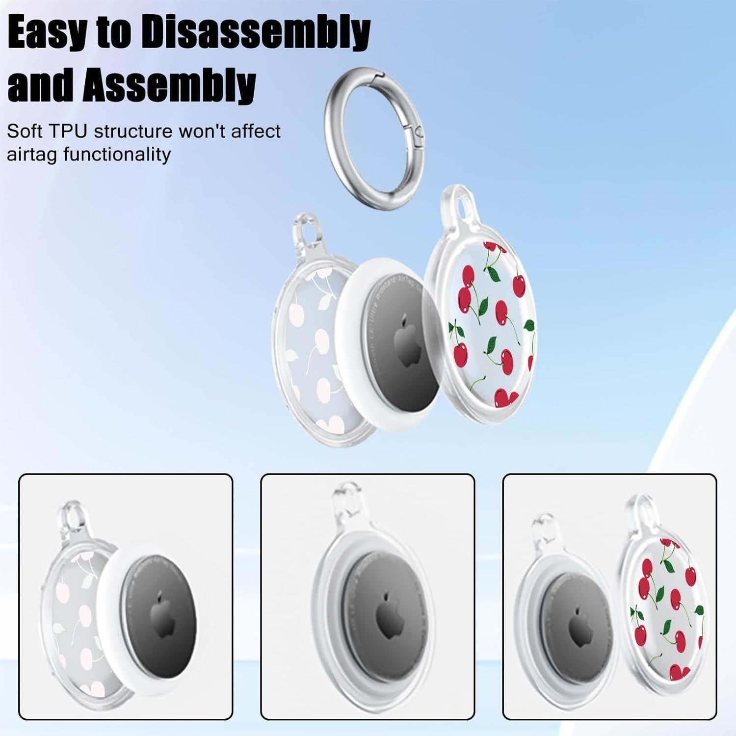 Funda Silicona CameCosy para AirTag con Llavero - 2 Piezas