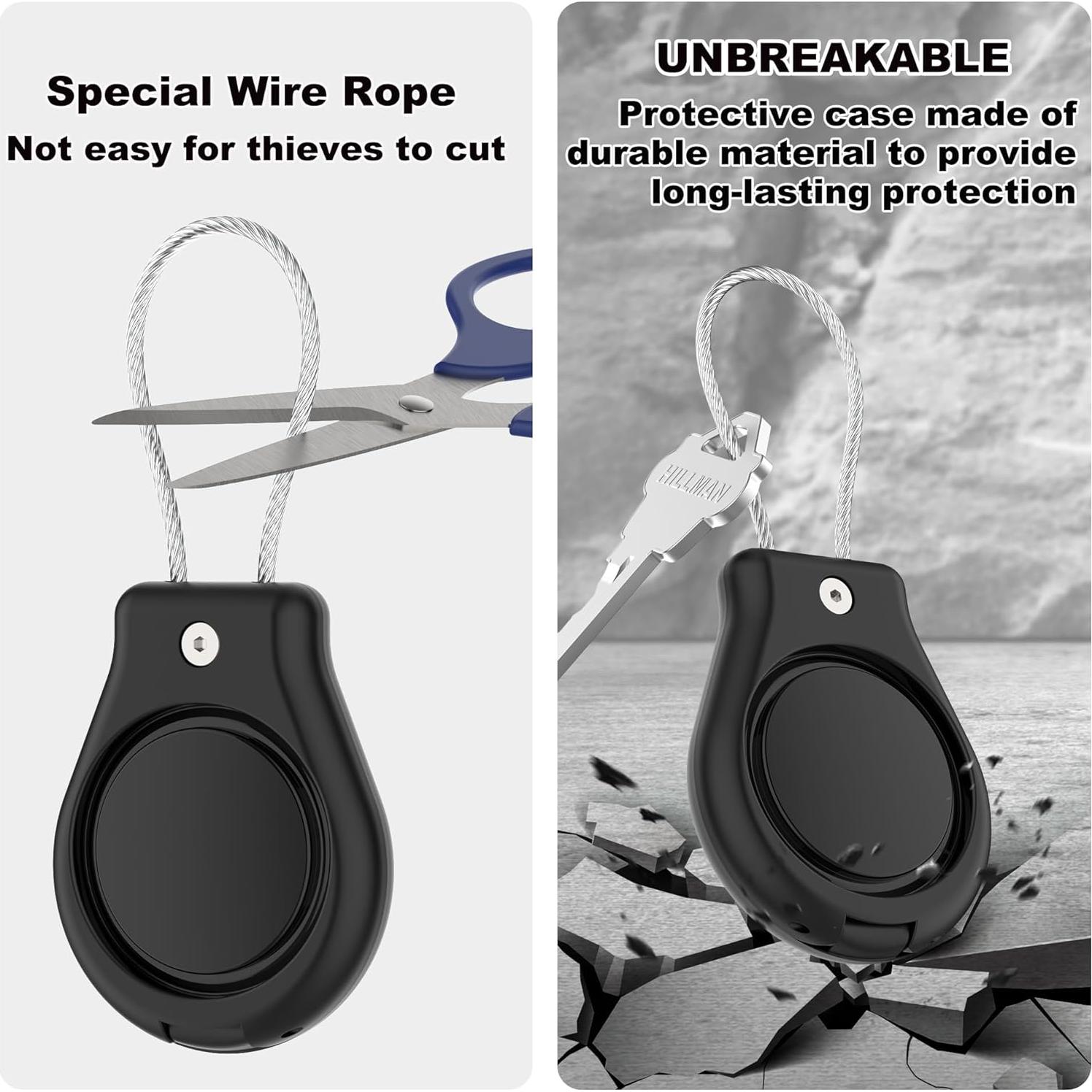 Funda Impermeable DDJ para AirTag - 2 Paquetes, Negro