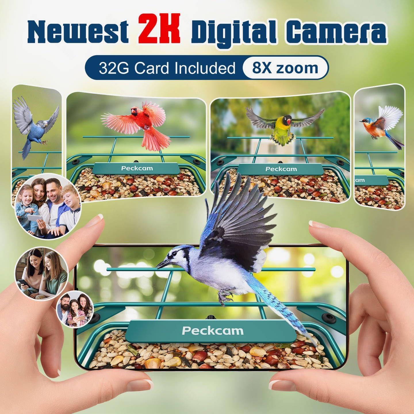 Comedero de Aves PeckCam Metal con Cámara 2K Solar