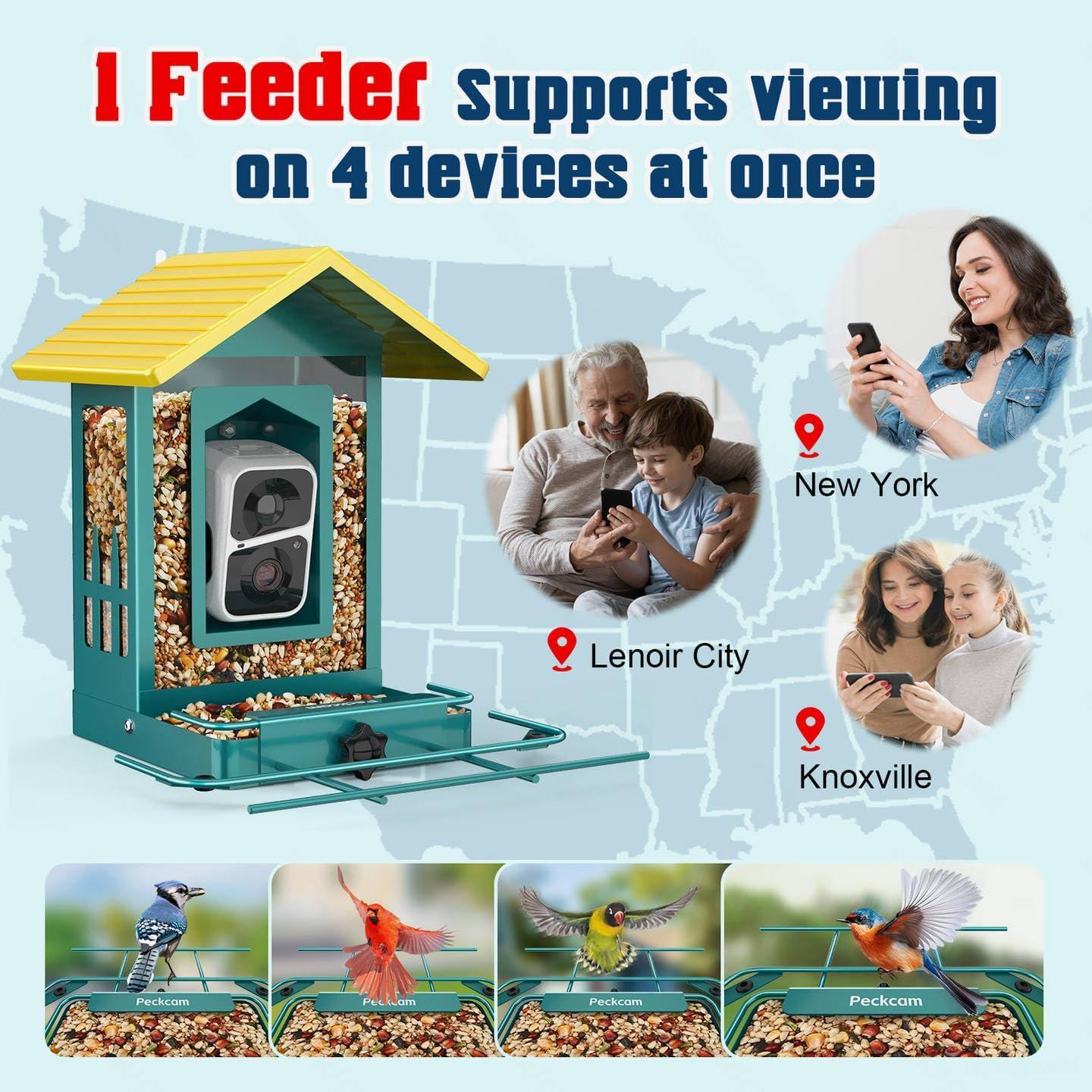 Comedero de Aves PeckCam Metal con Cámara 2K Solar