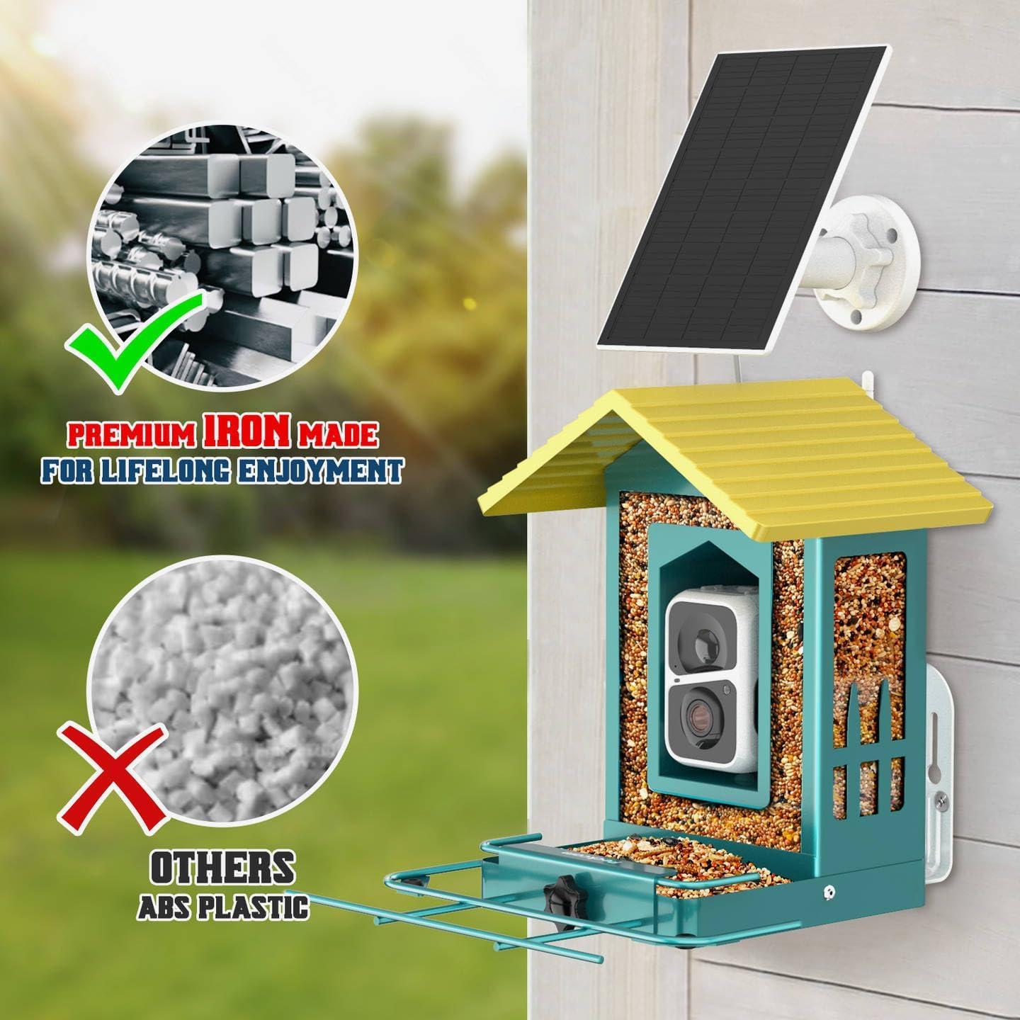 Comedero de Aves PeckCam Metal con Cámara 2K Solar