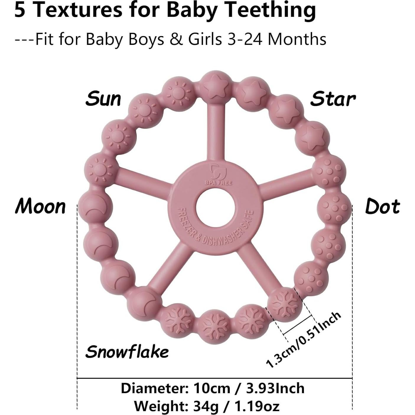 Paquete de 3 Mordedores de Silicona Seposeve para Bebés