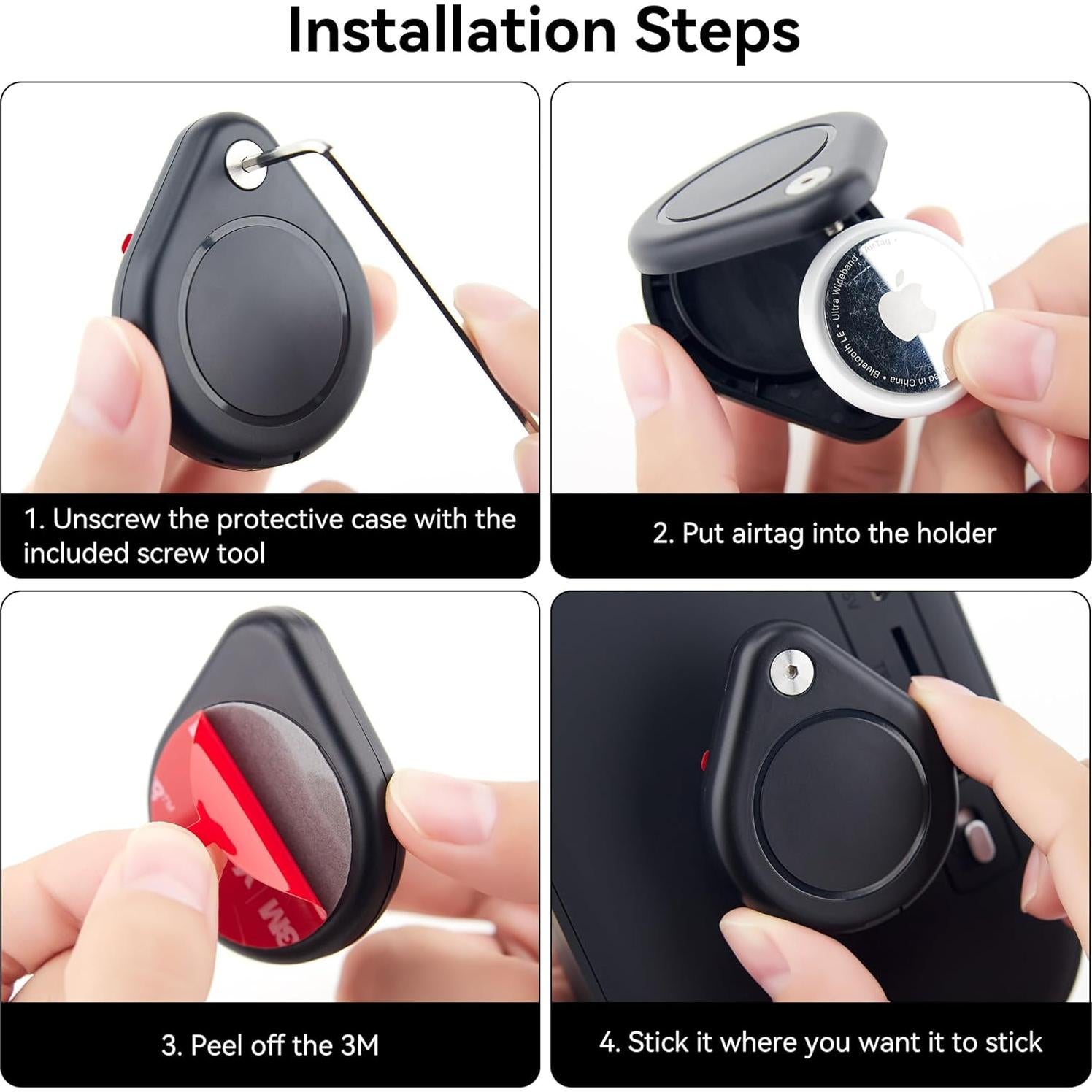 Paquete de 2 Soportes Impermeables IPX8 SkyArmor para AirTag