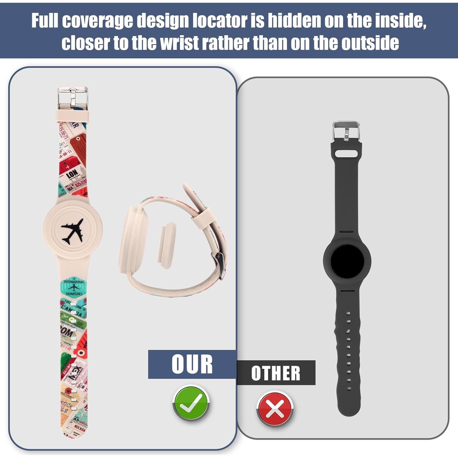 Pulsera Ajustable de Silicona Impermeable para Apple Airtag