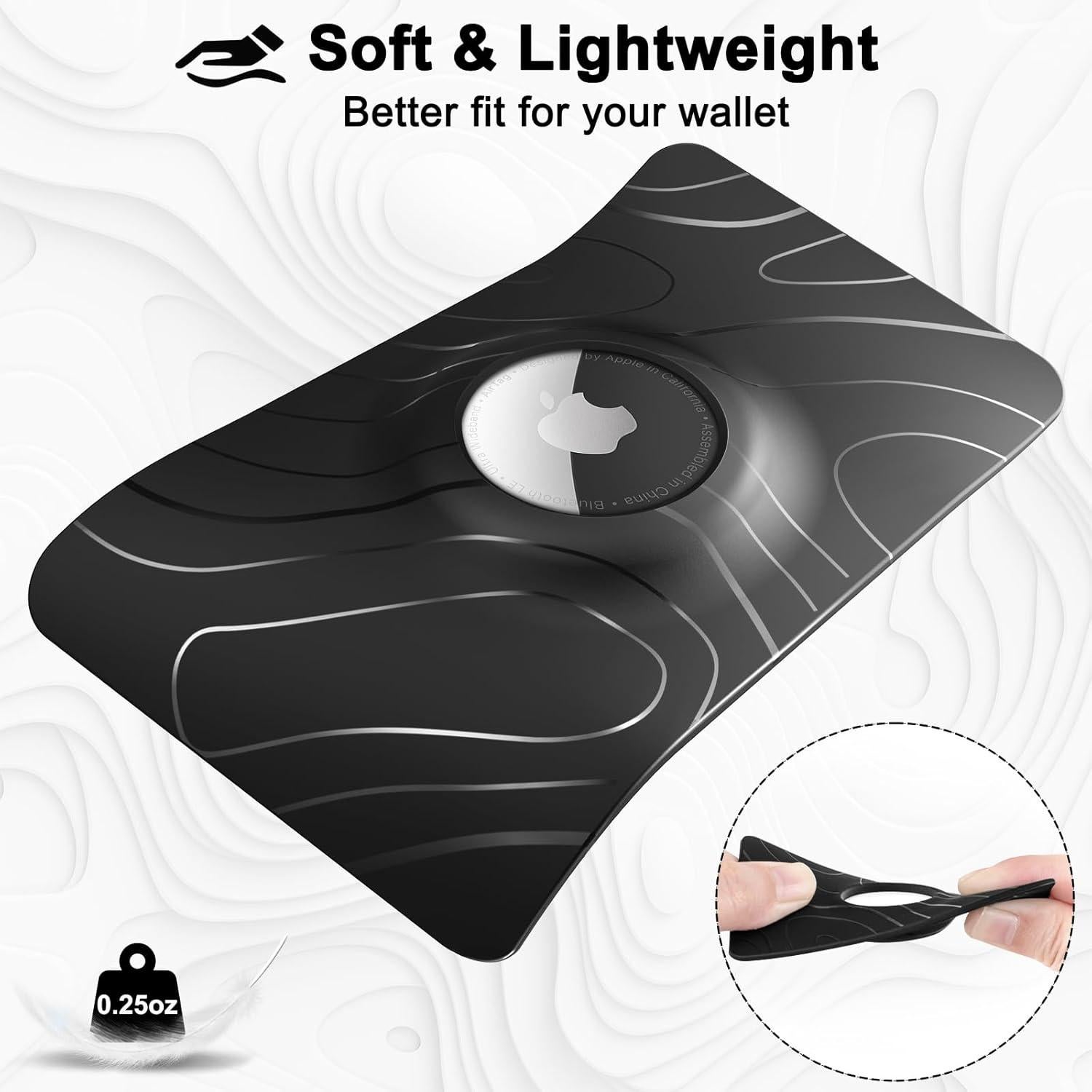 Soporte de tarjeta AirTag PSRAT GSW Negro - Delgado y Flexible