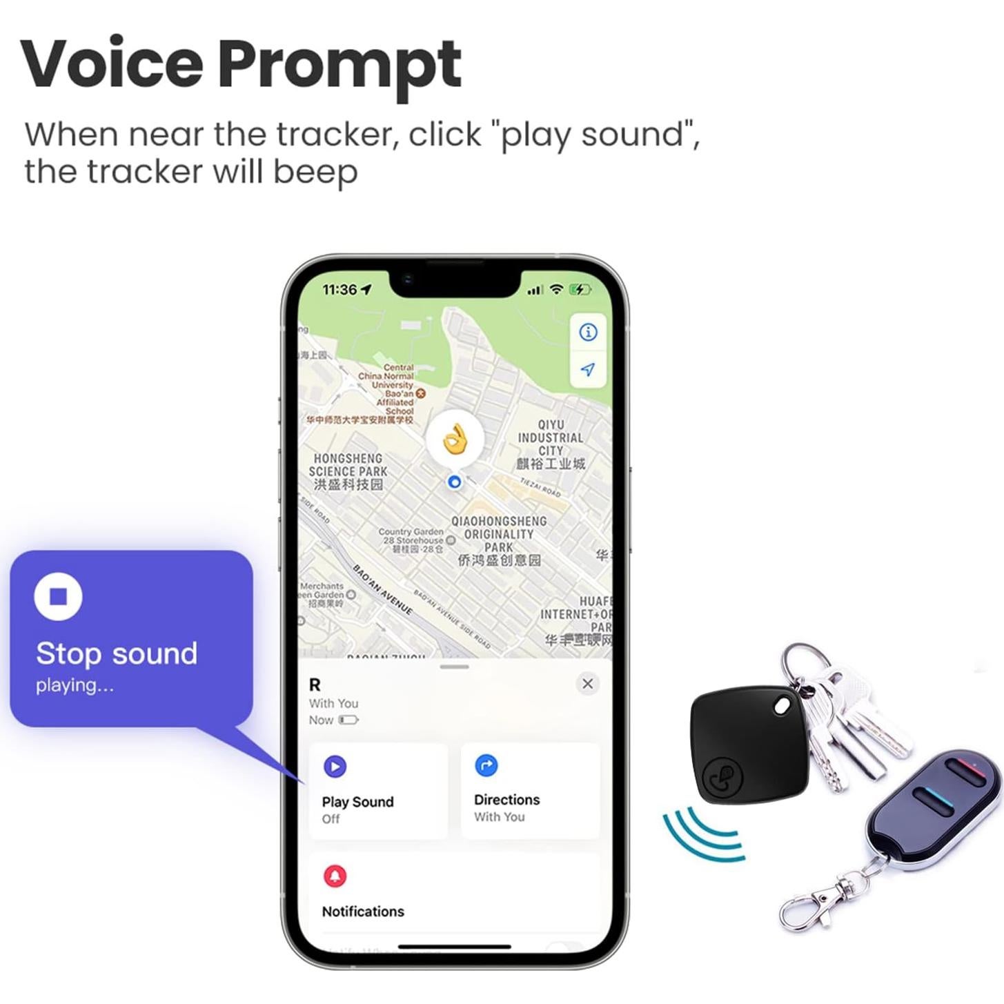 Rastreador Bluetooth SENCKIT S1 para Llaves y Objetos - Negro