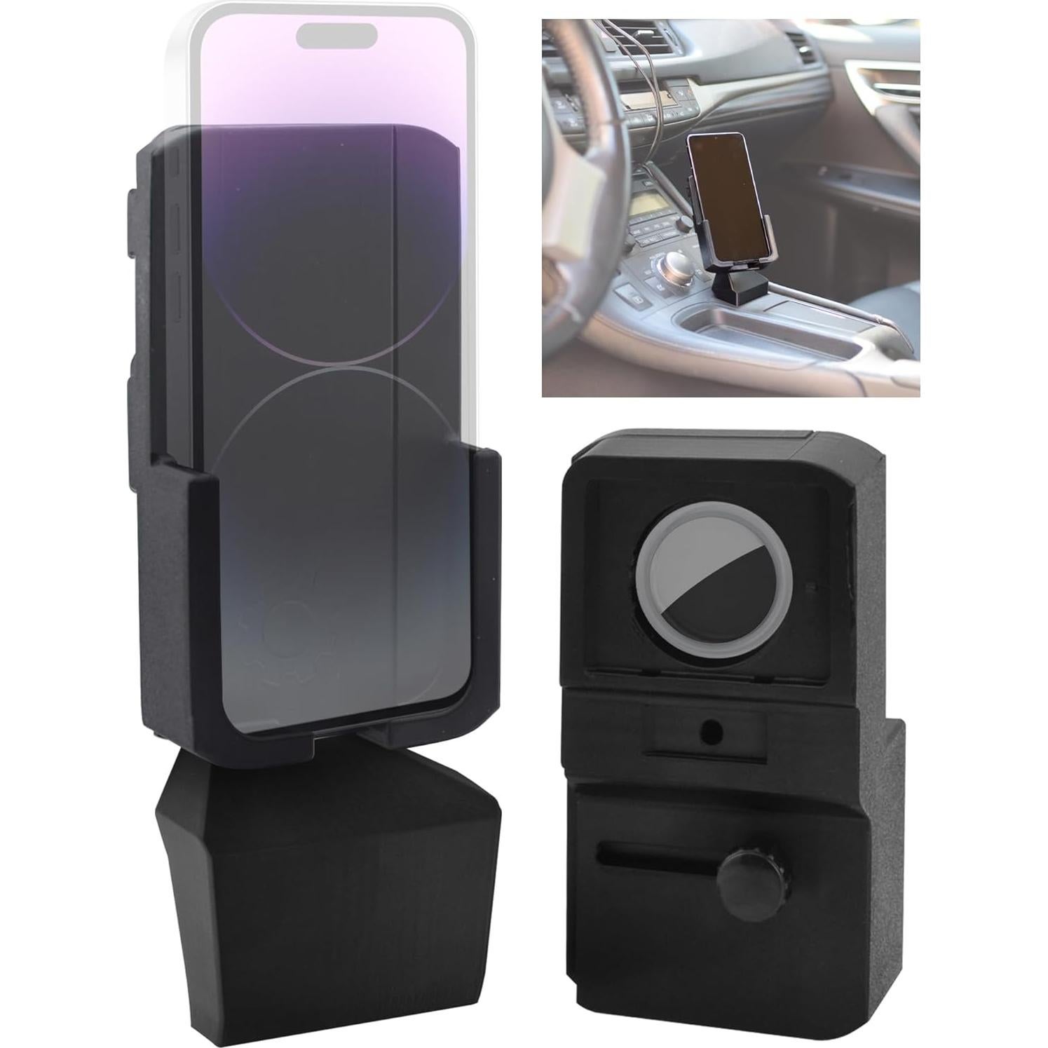 Soporte para Teléfono Móvil Lexus CT200H con AirTag Negro